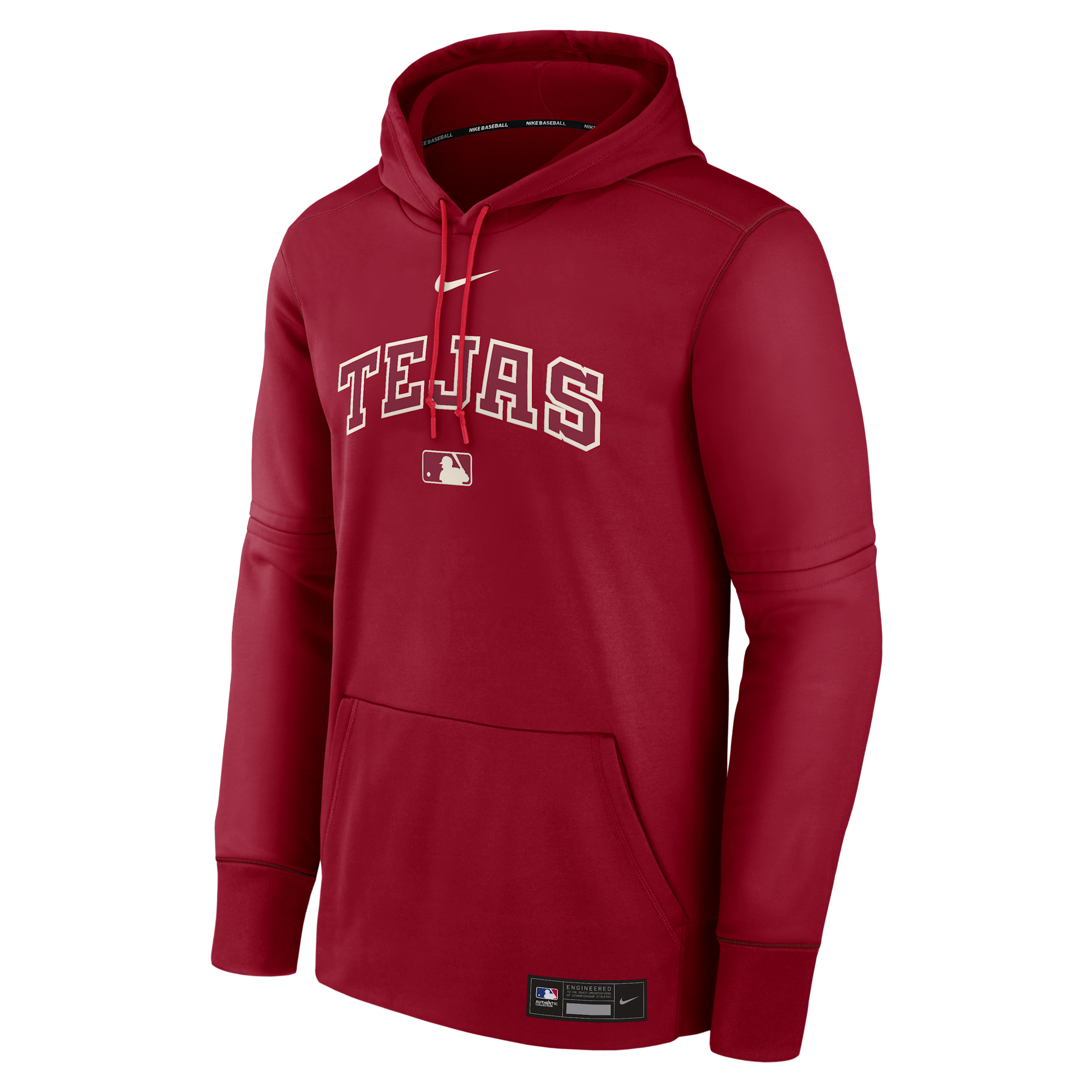 Men's Texas Rangers Authentic Collection City Connect Nike Therma MLB Pullover Hoodie in Red | NAC30HU3TER-YQN