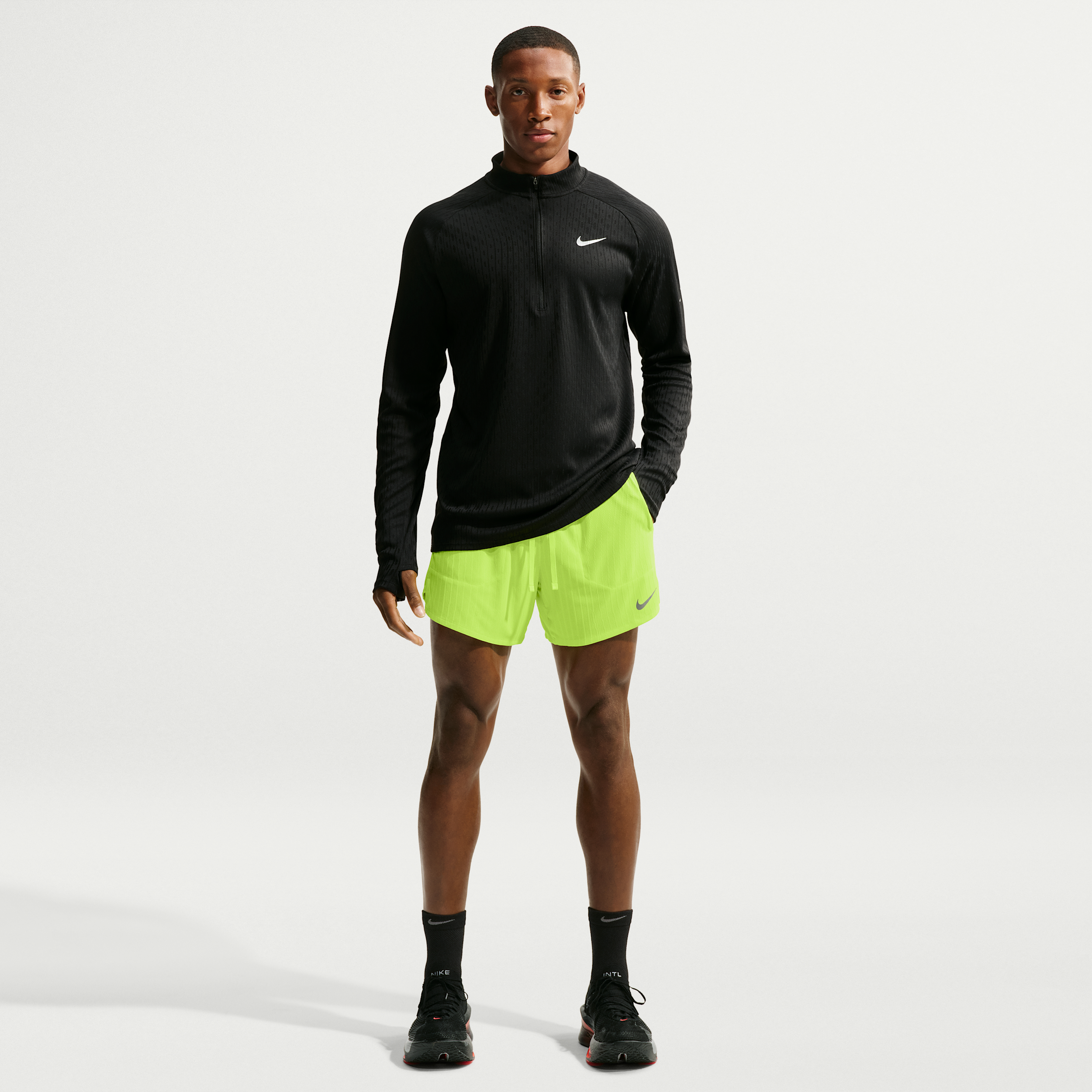 Nike Men's Stride Aero-FIT 5" Brief-Lined Running Shorts in Yellow | IM5132-702
