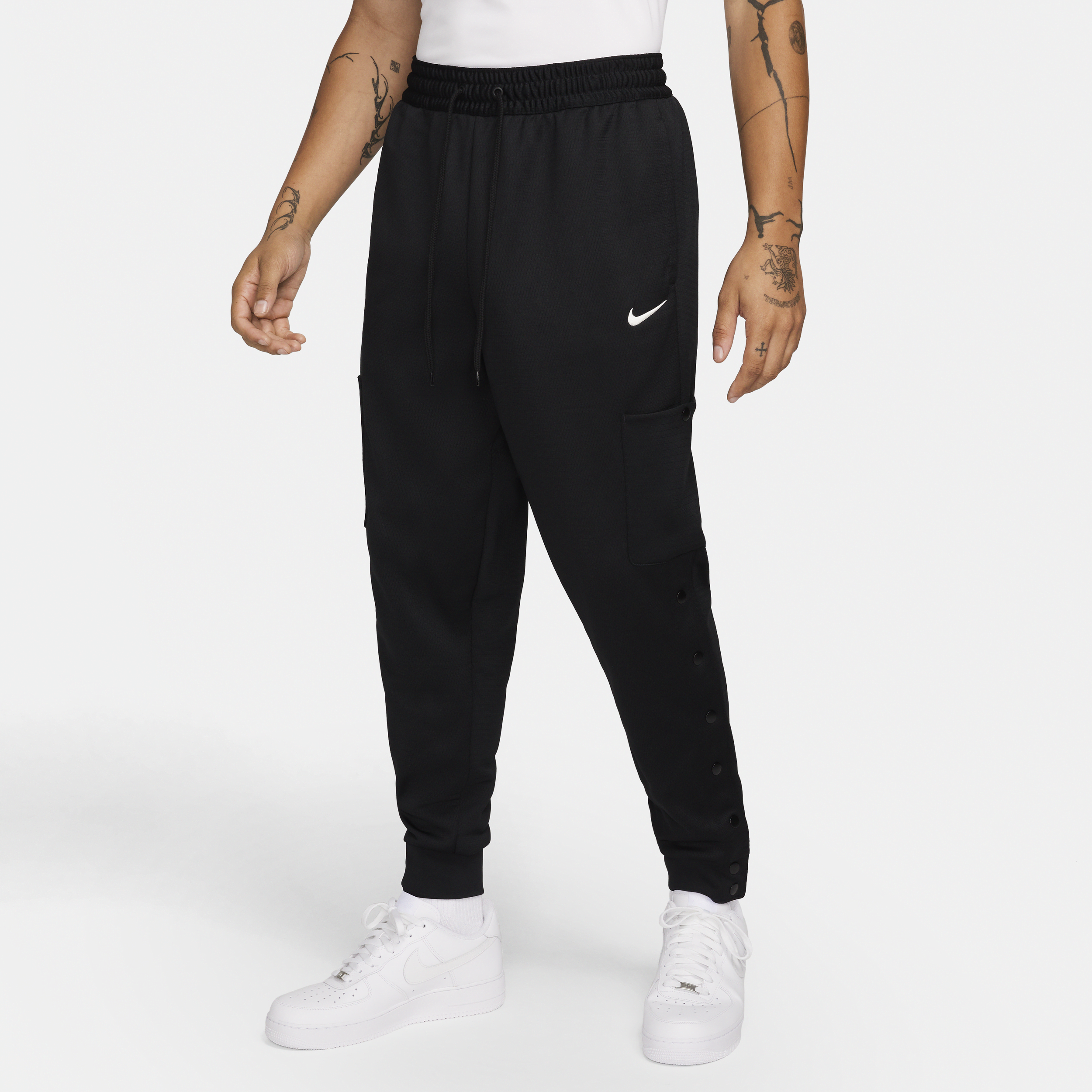 Shop Nike Men's Therma-fit Basketball Cargo Pants In Black