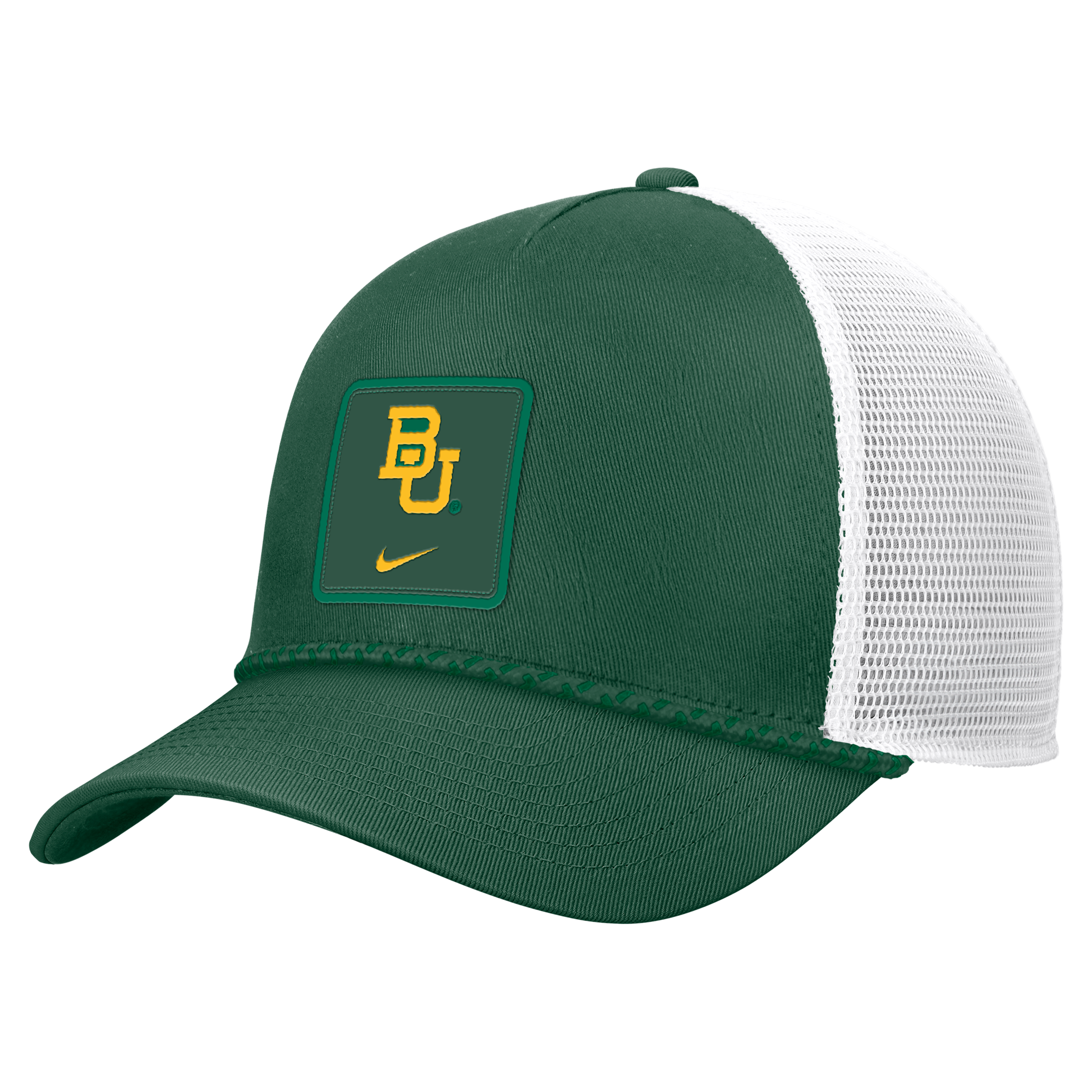 Baylor Sideline Rope Nike Unisex College Trucker Adjustable Hat in Green | C13777C686BYLU-DGR