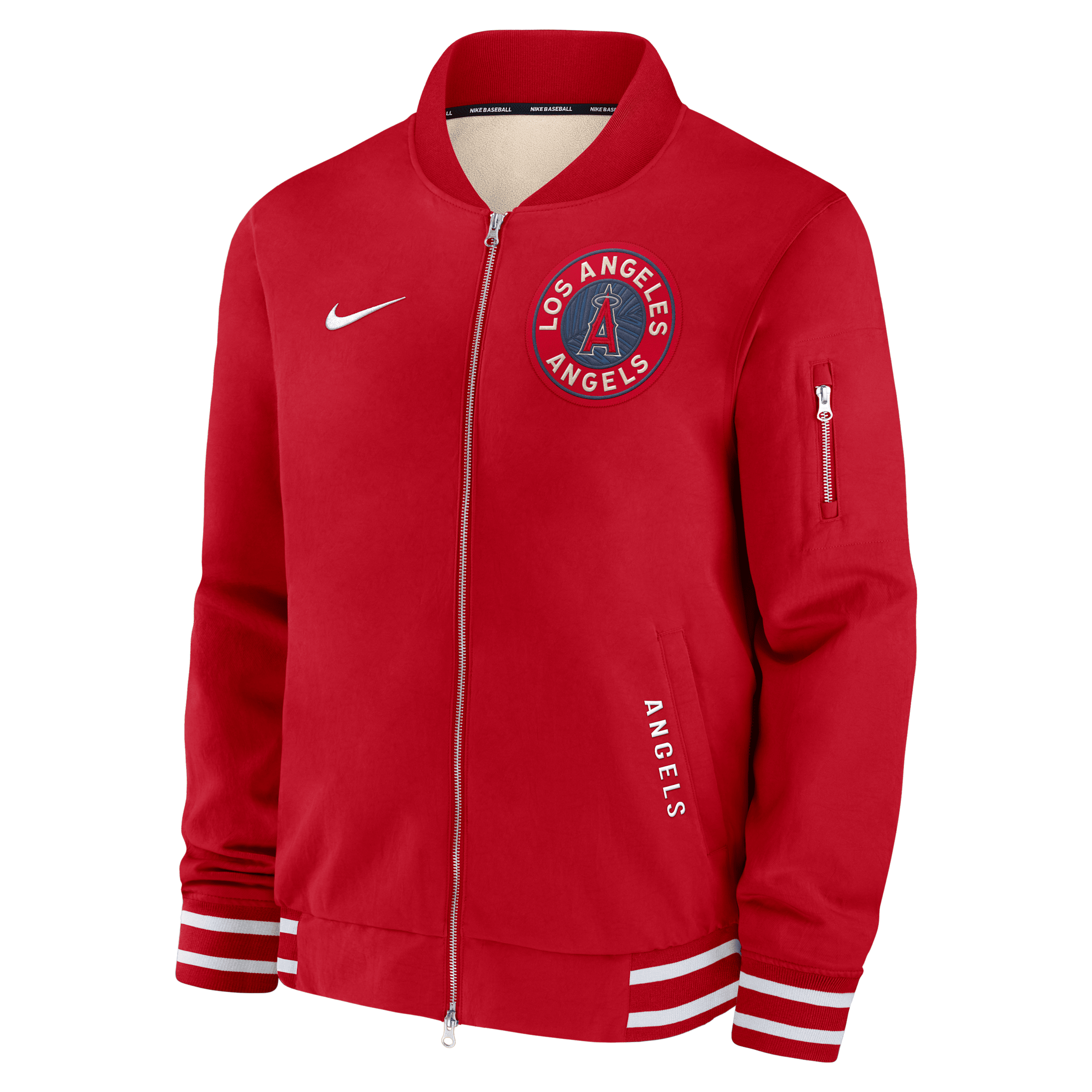Nike Los Angeles Angels Authentic Collection City Connect  Men's Mlb Full-zip Bomber Jacket