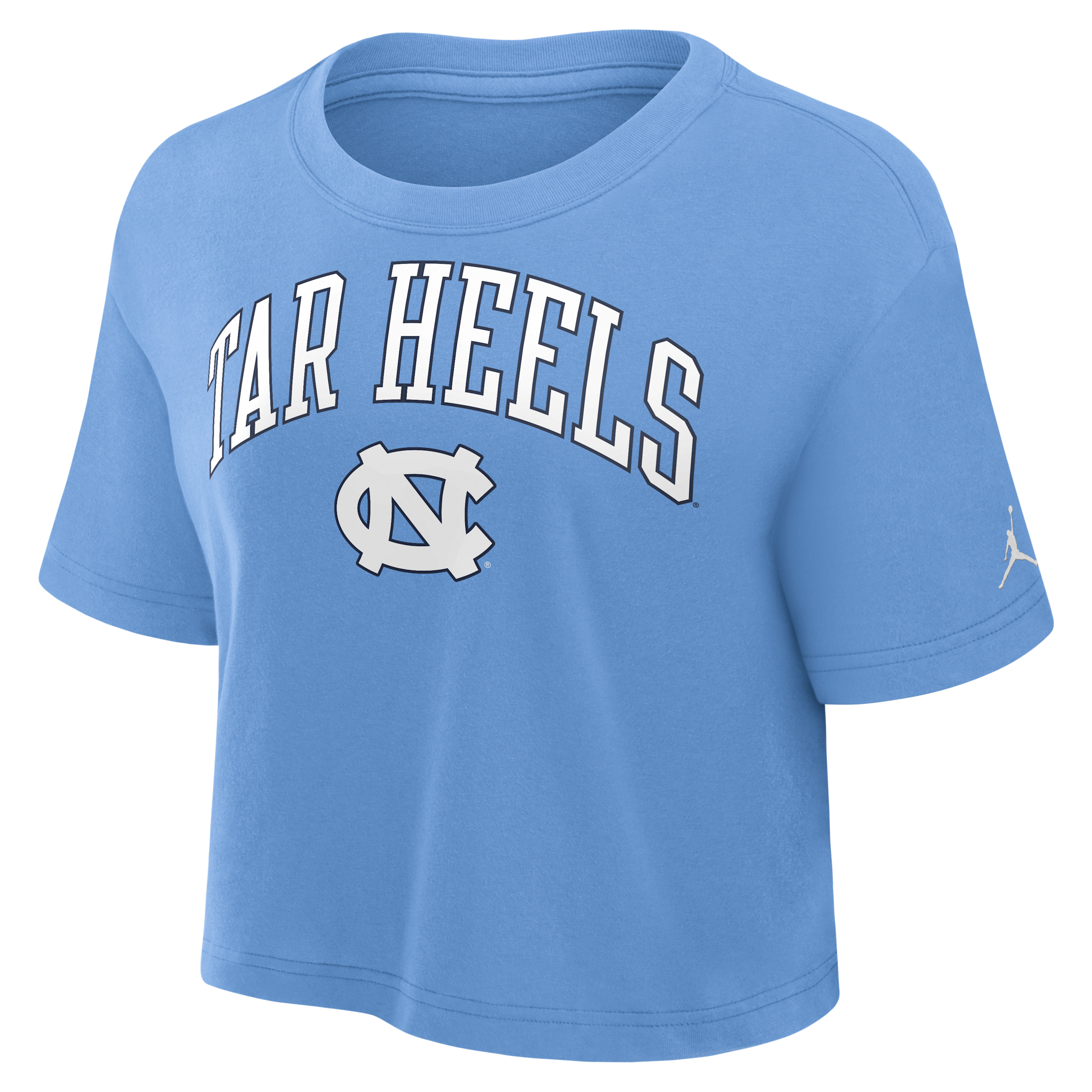 JORDAN WOMEN'S NORTH CAROLINA ATHLETIC PREP ARCH  BRAND DRI-FIT COLLEGE CROPPED T-SHIRT 1015855311