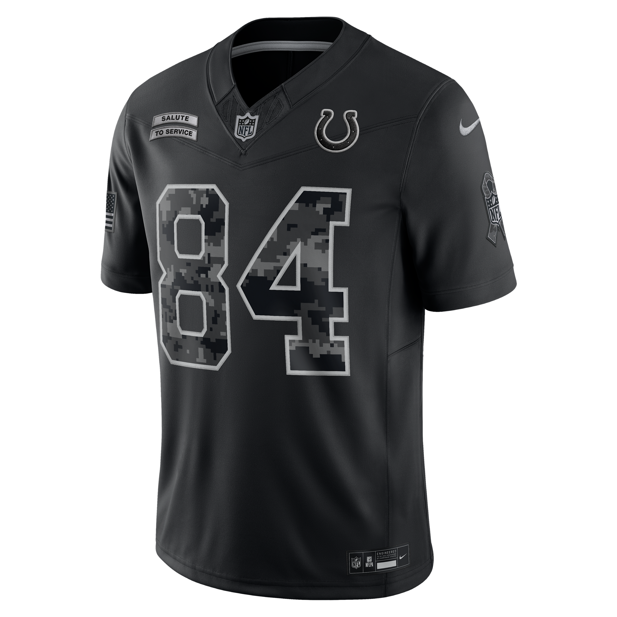 Tyler Warren Indianapolis Colts Salute to Service Nike Men's Dri-FIT NFL Limited Jersey in Black | SSLM00AF3E-N5E