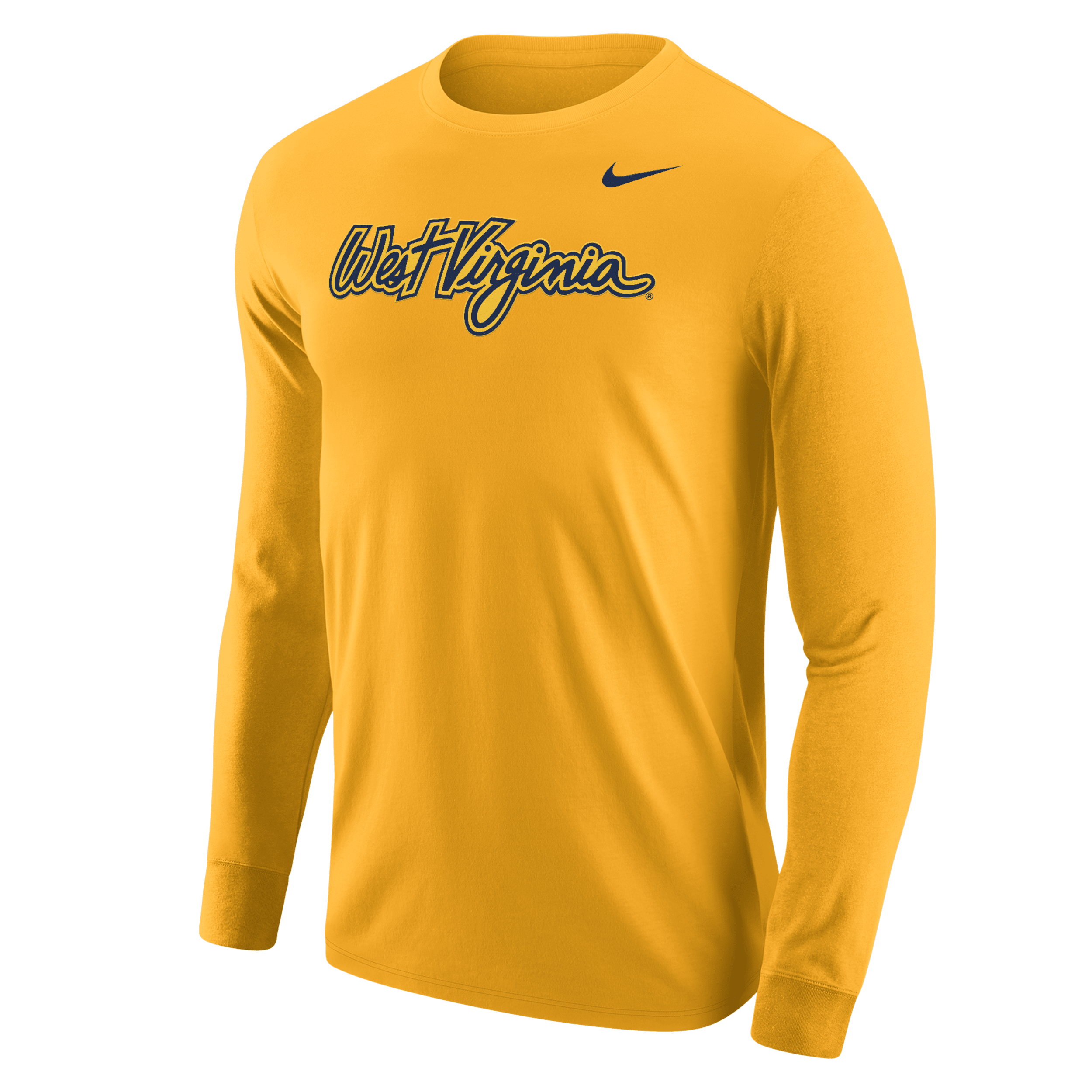 Shop Nike West Virginia  Men's College Long-sleeve T-shirt In Yellow