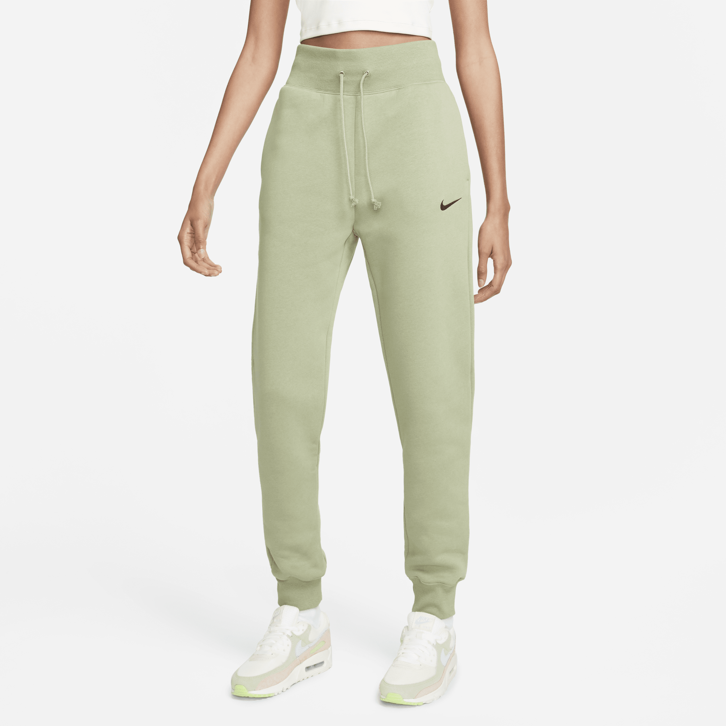 Shop Nike Women's  Sportswear Phoenix Fleece High-waisted Jogger Pants In Green