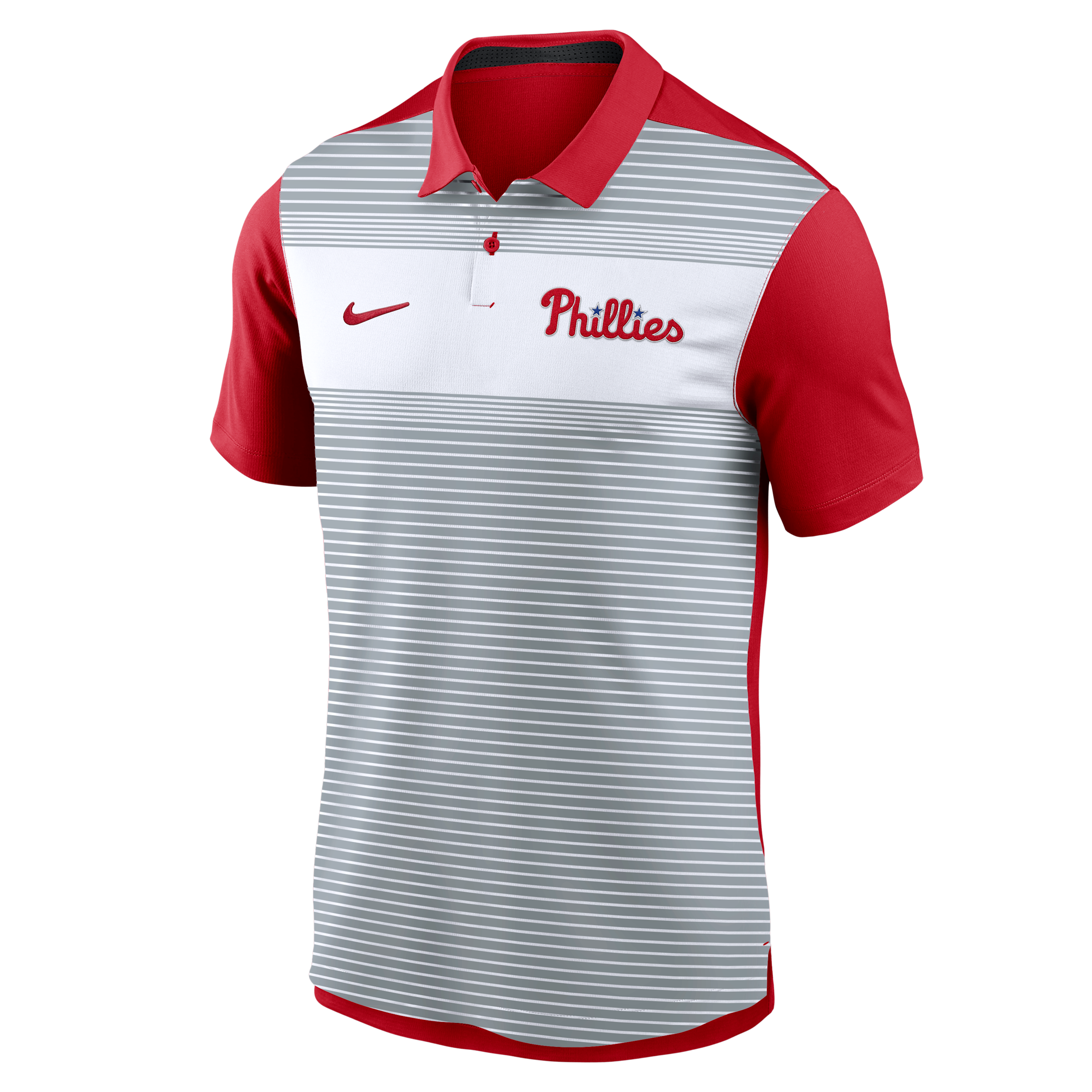 Nike Philadelphia Phillies Striped Vapor Polo  Men's Dri-fit Mlb Polo In White