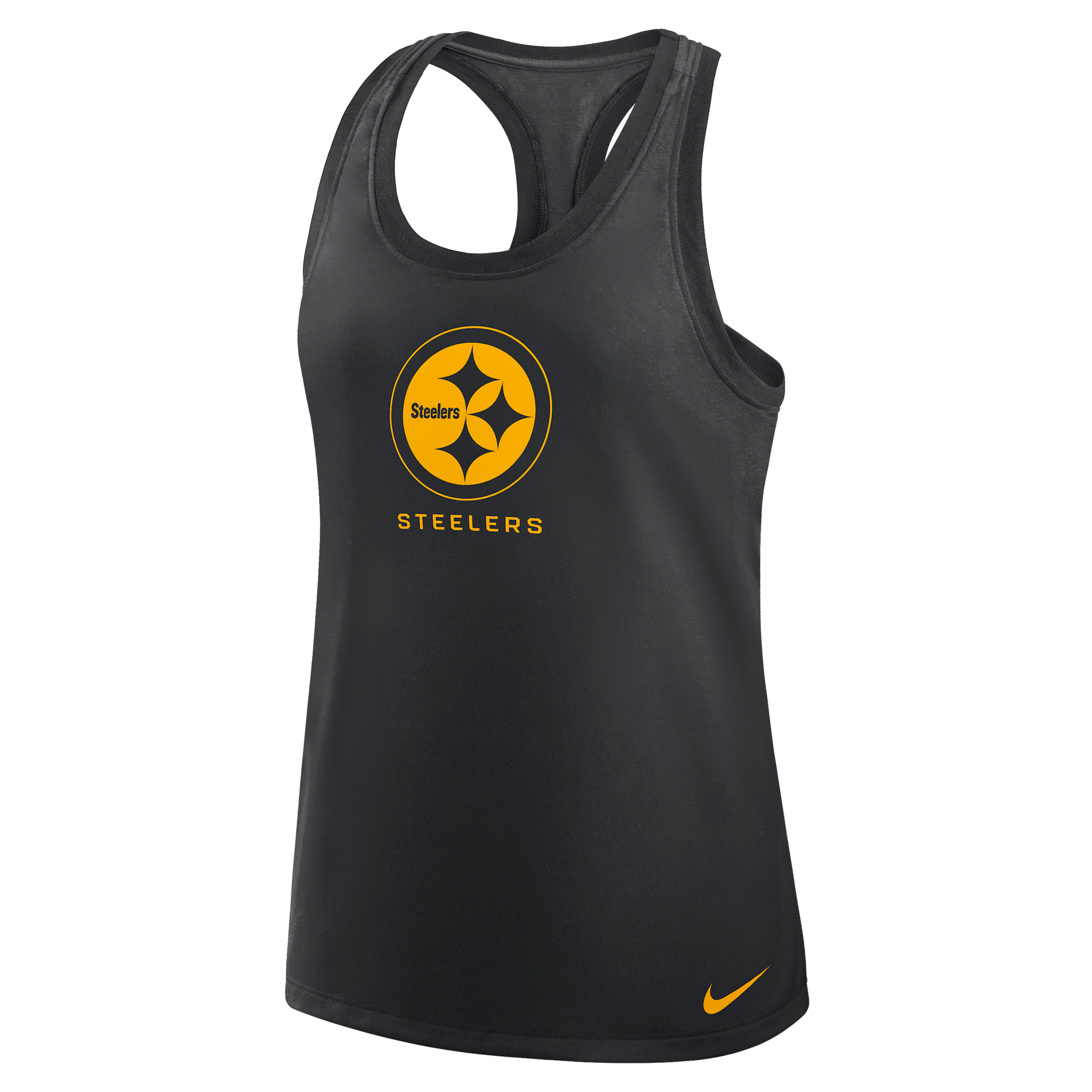 Pittsburgh Steelers Hurry Up Nike Women's Dri-FIT NFL Racerback Tank Top in Black | 03E100A7L-LWB