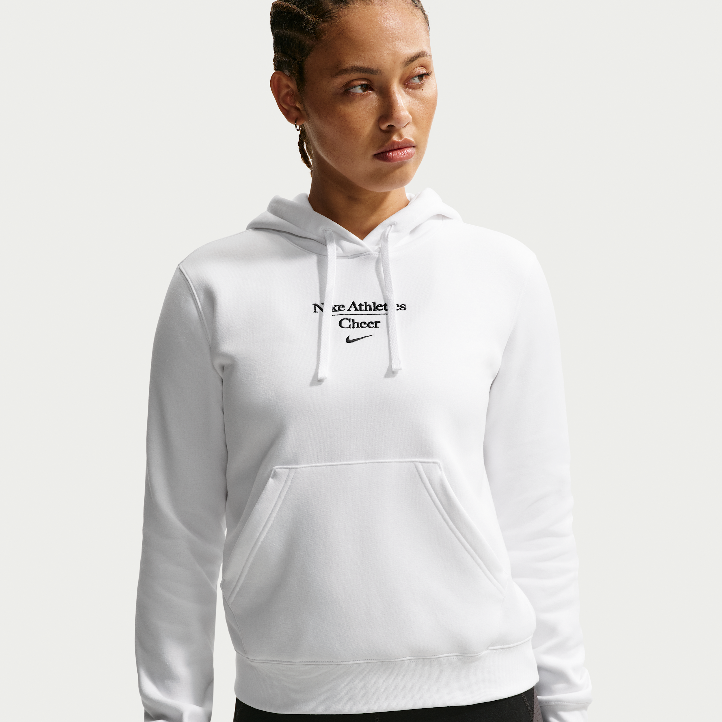 Nike Women's Cheer Pullover Hoodie in White | APS551NACH-WHT