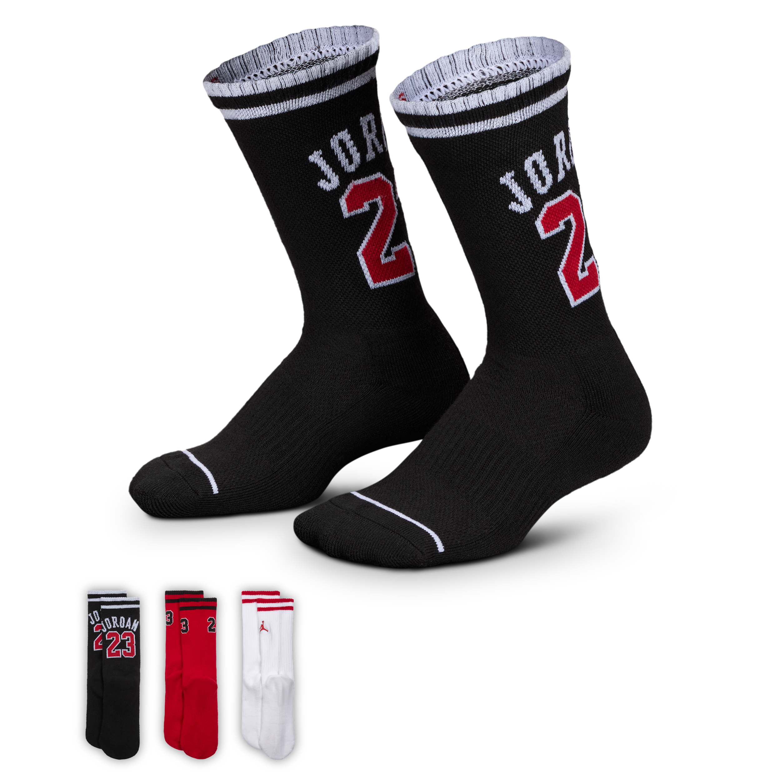 Jordan Big Kids' Varsity Jersey Crew Socks (3 Pairs) In Black