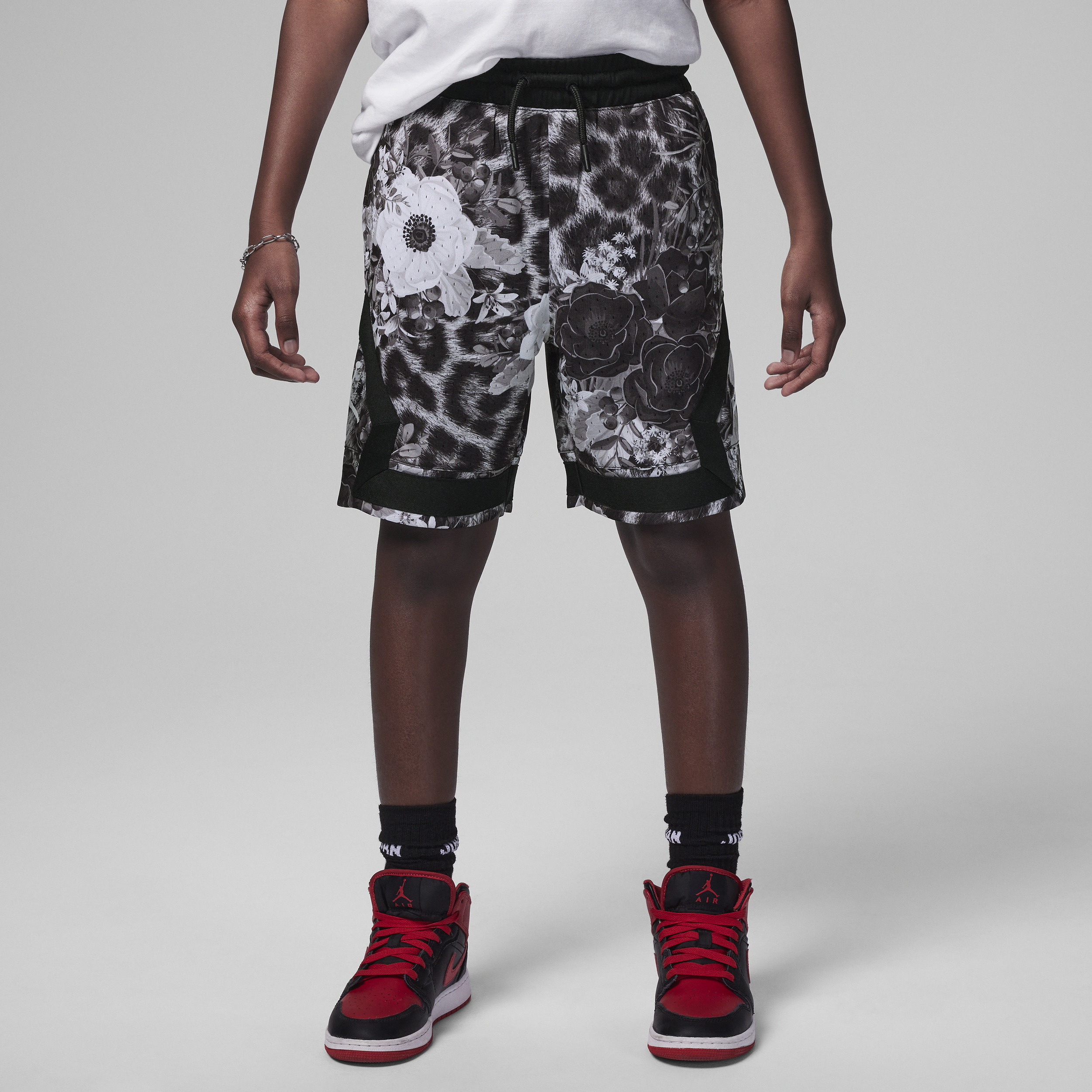 Jordan Dri-fit Mj Diamond Big Kids' Printed Shorts In Black