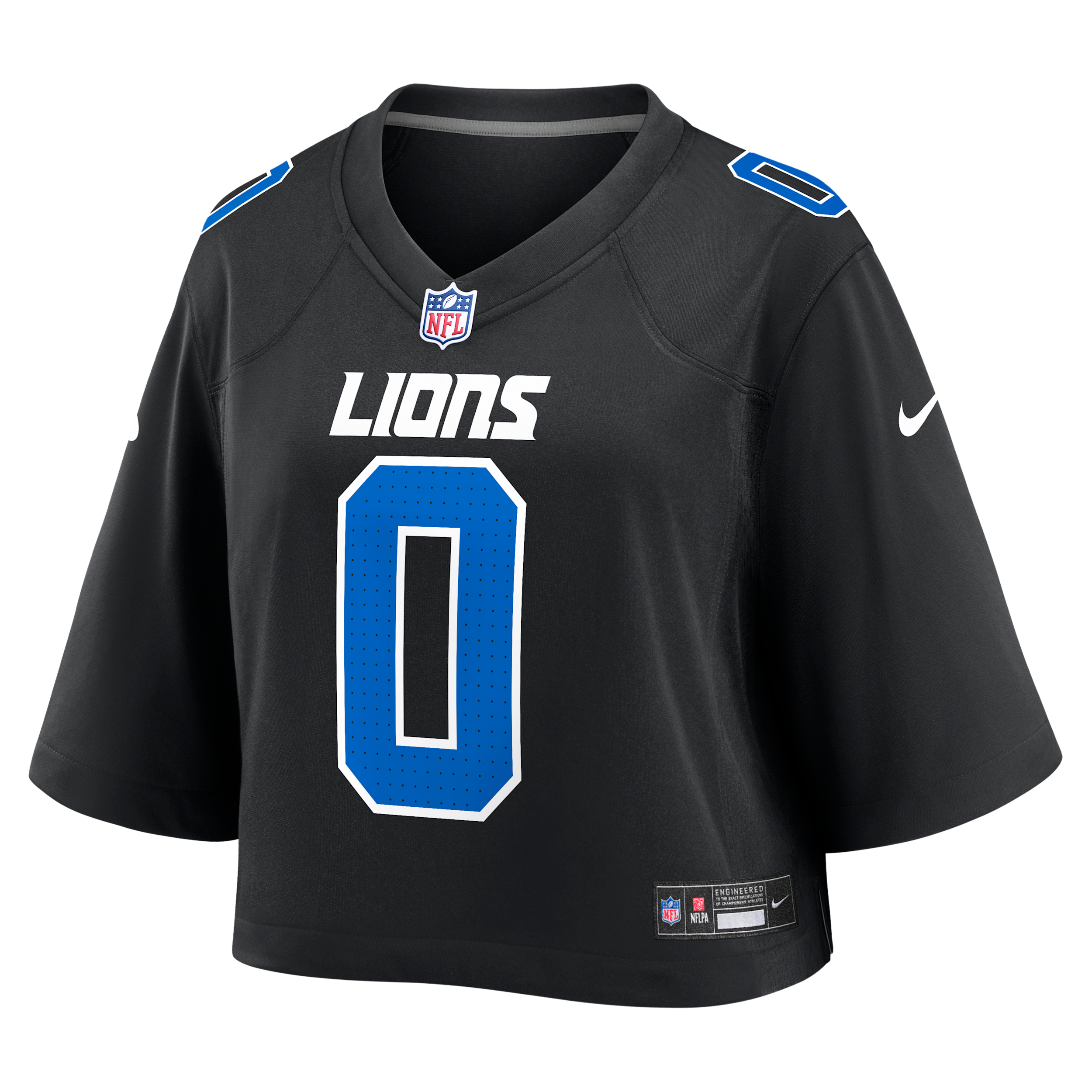 Jahmyr Gibbs Detroit Lions Nike Women's NFL Cropped Tundra Game Jersey in Black | WCJF00A9JF-K65
