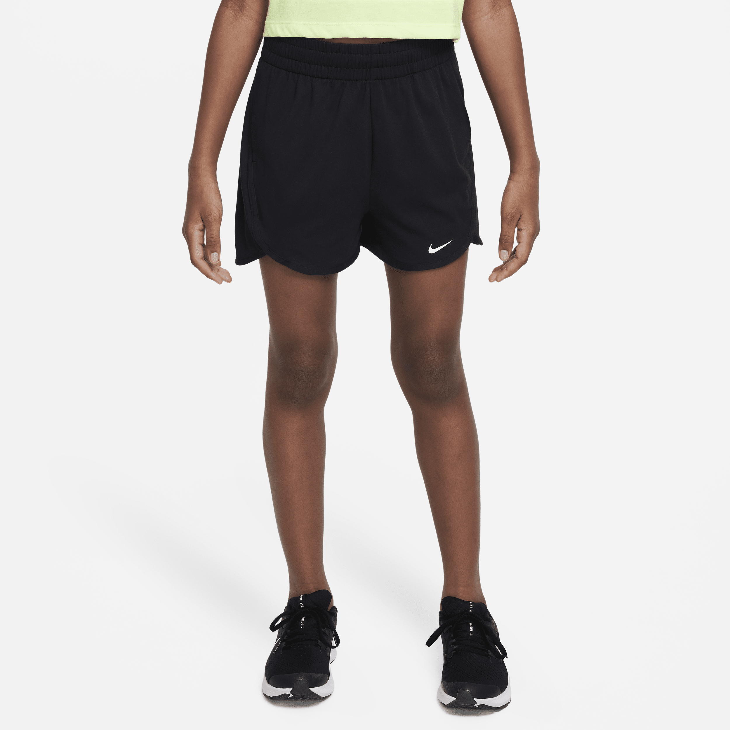 Nike Dri-fit Breezy Big Kids' (girls') High-waisted Training Shorts In Black