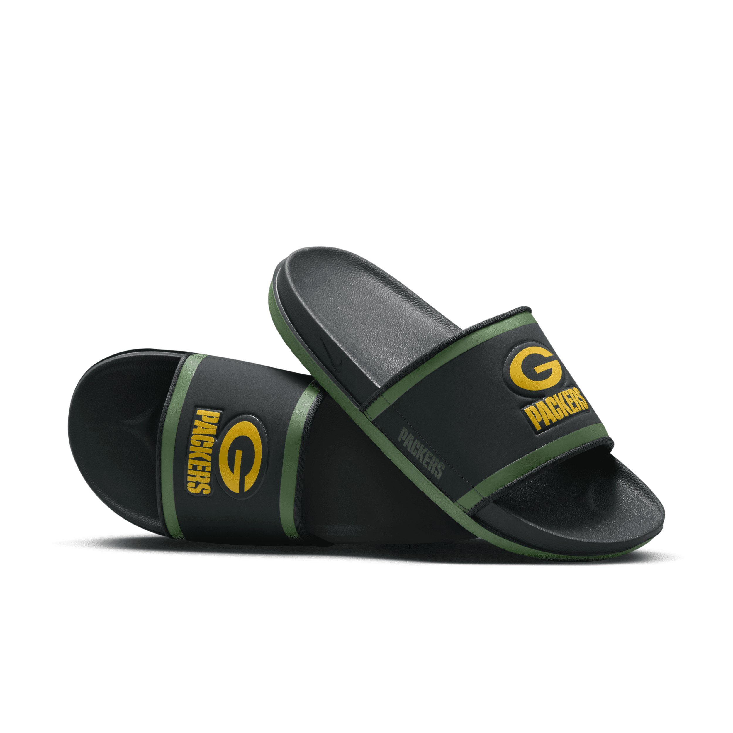 Shop Nike Men's Offcourt (nfl Green Bay Packers) Slides In Grey