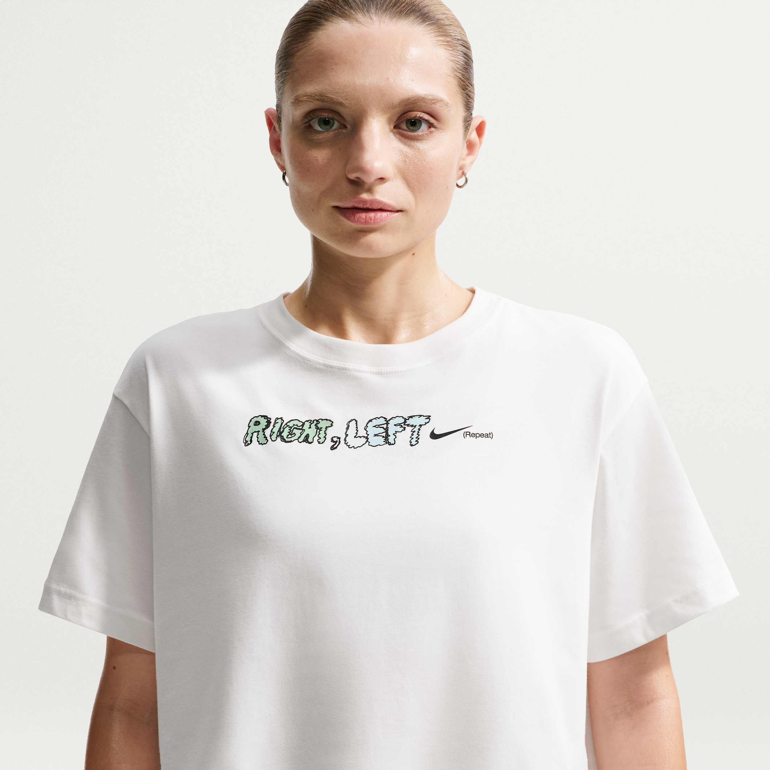 Nike Women's Swift Dri-FIT Short-Sleeve Cropped Running T-Shirt in White | IM0627-133