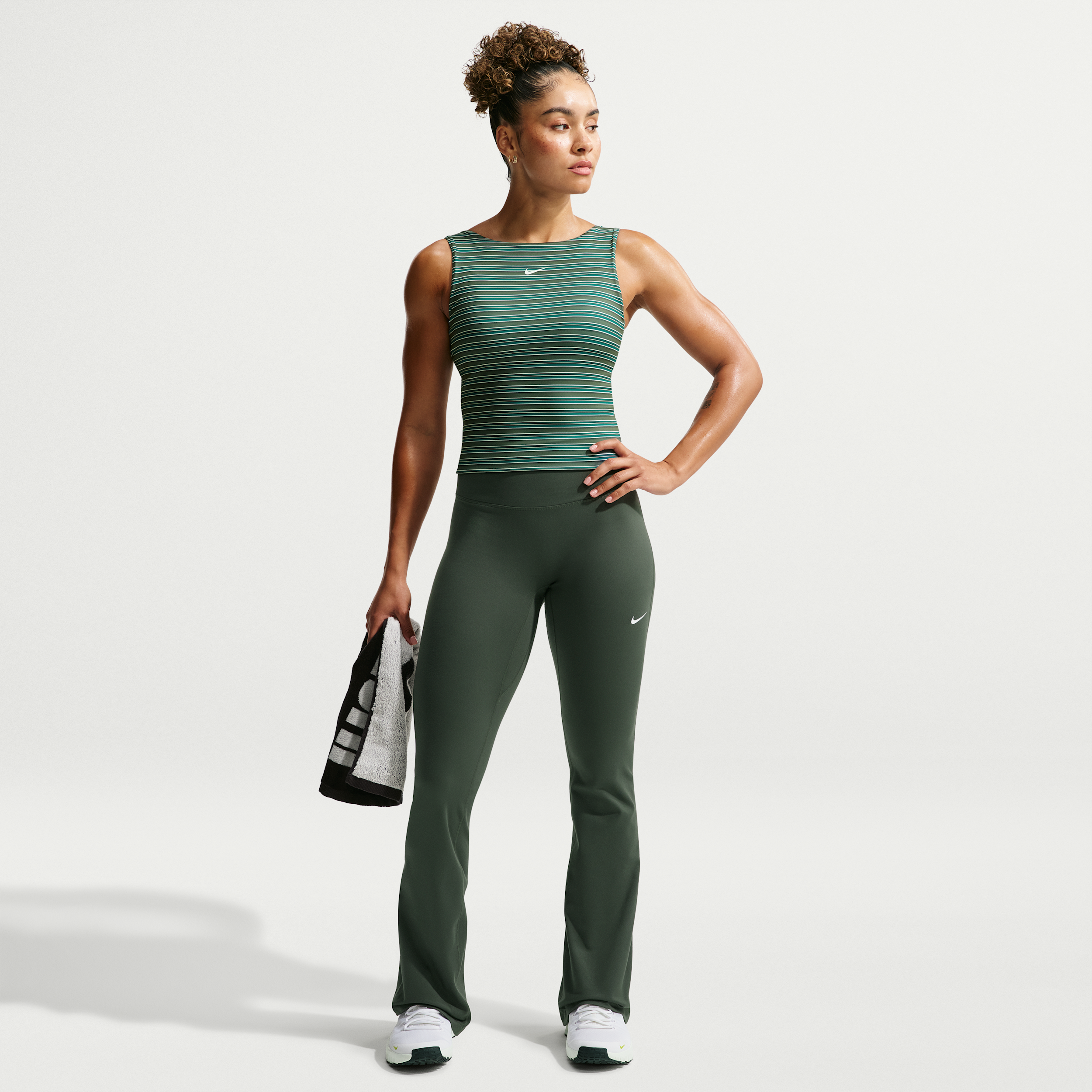 Nike Women's One High-Waisted Flared Leggings in Green | IB9135-303