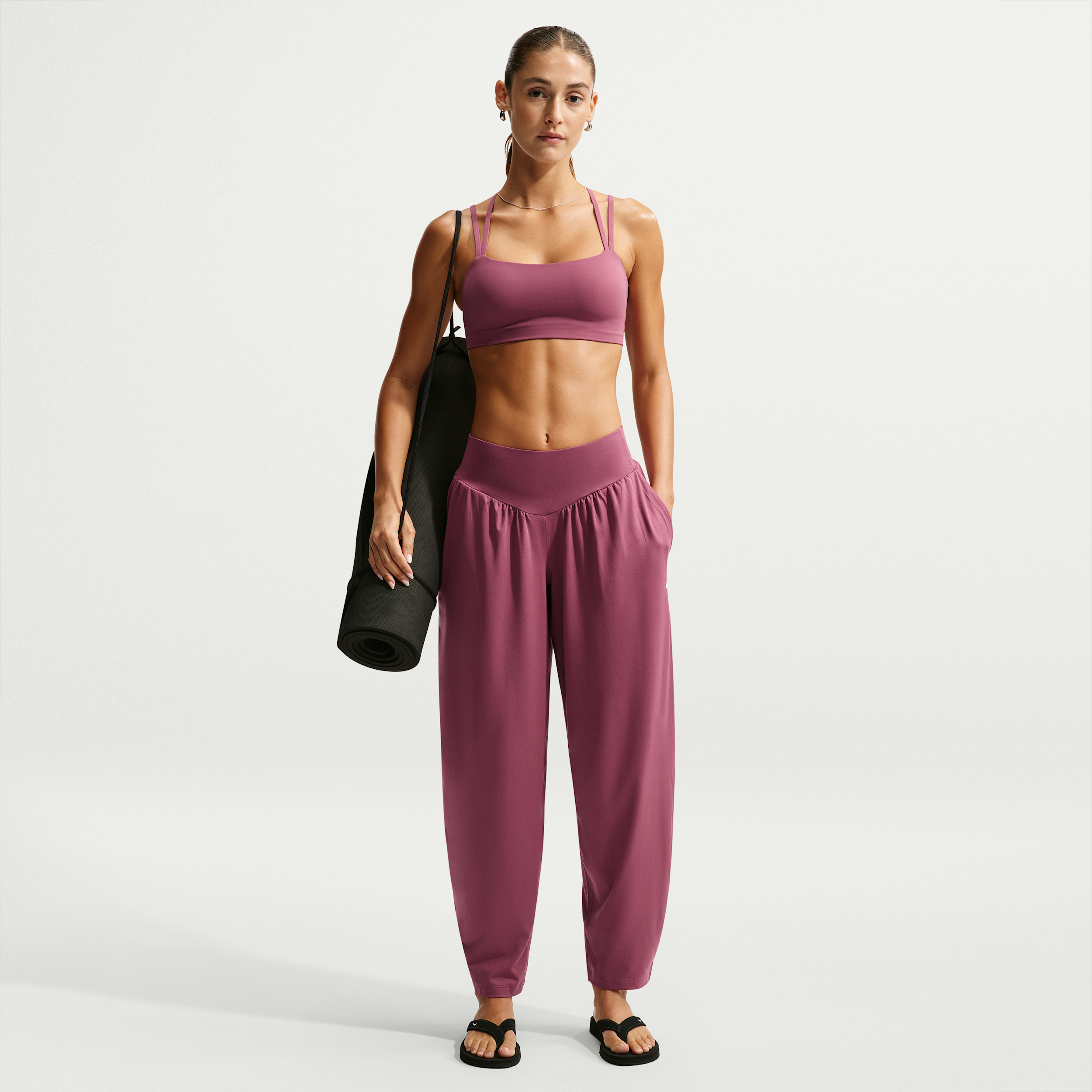 Nike Women's One Relaxed Dri-FIT Pants in Red | IU1415-654
