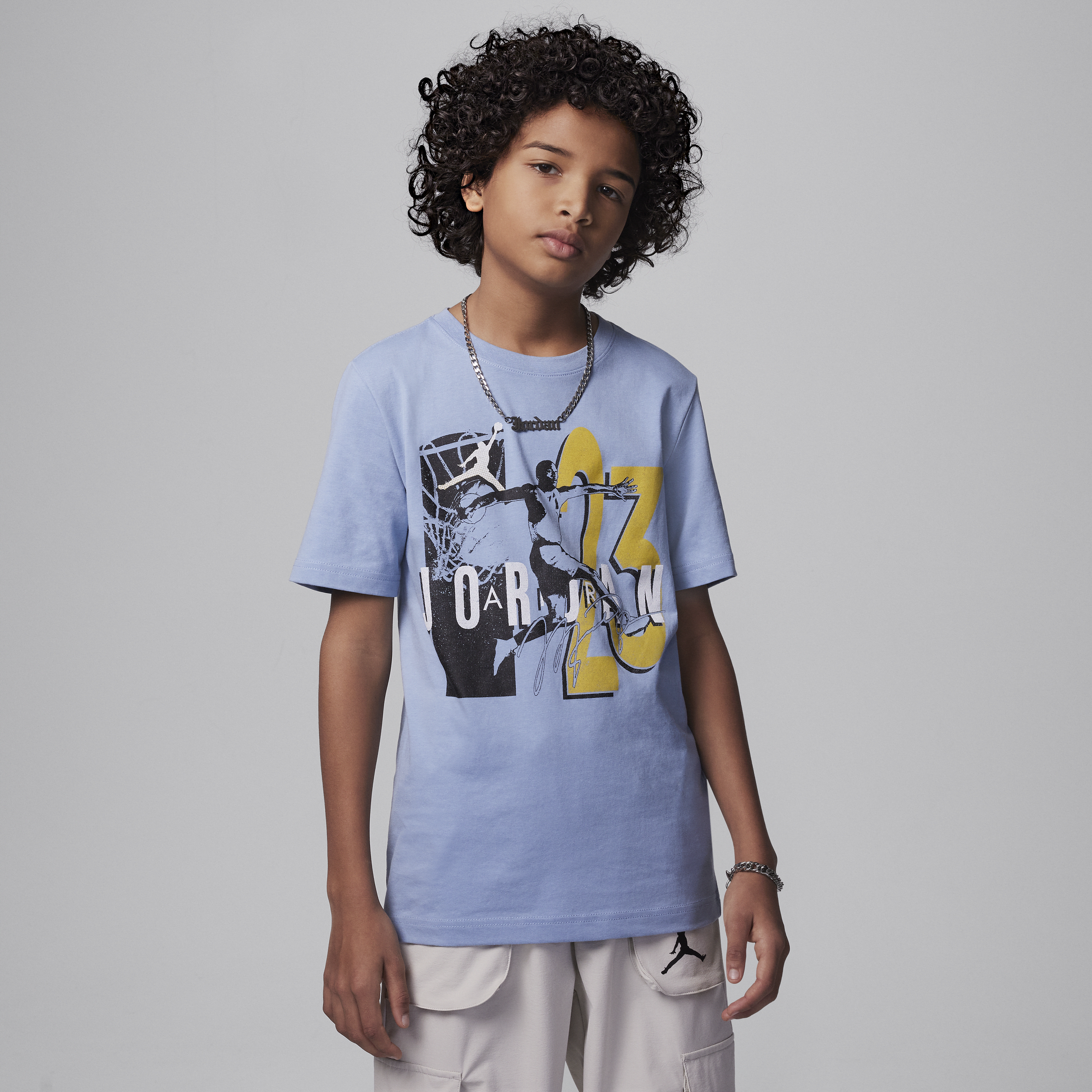 Jordan Retro Spec Big Kids' Graphic T-shirt In Blue
