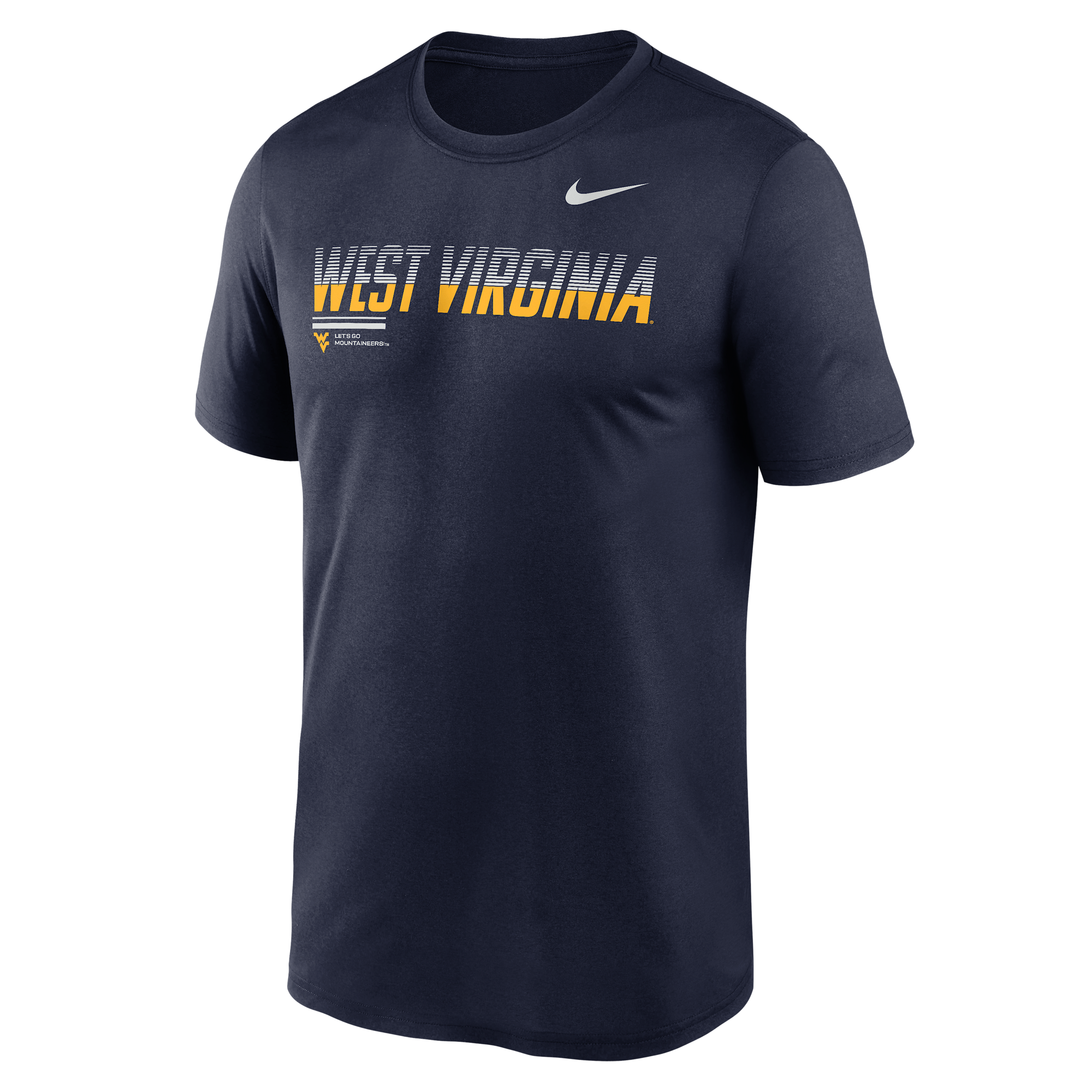 Nike Men's West Virginia Mountaineers College Navy Dri-Fit Legend Gradient T-Shirt, Medium, Blue