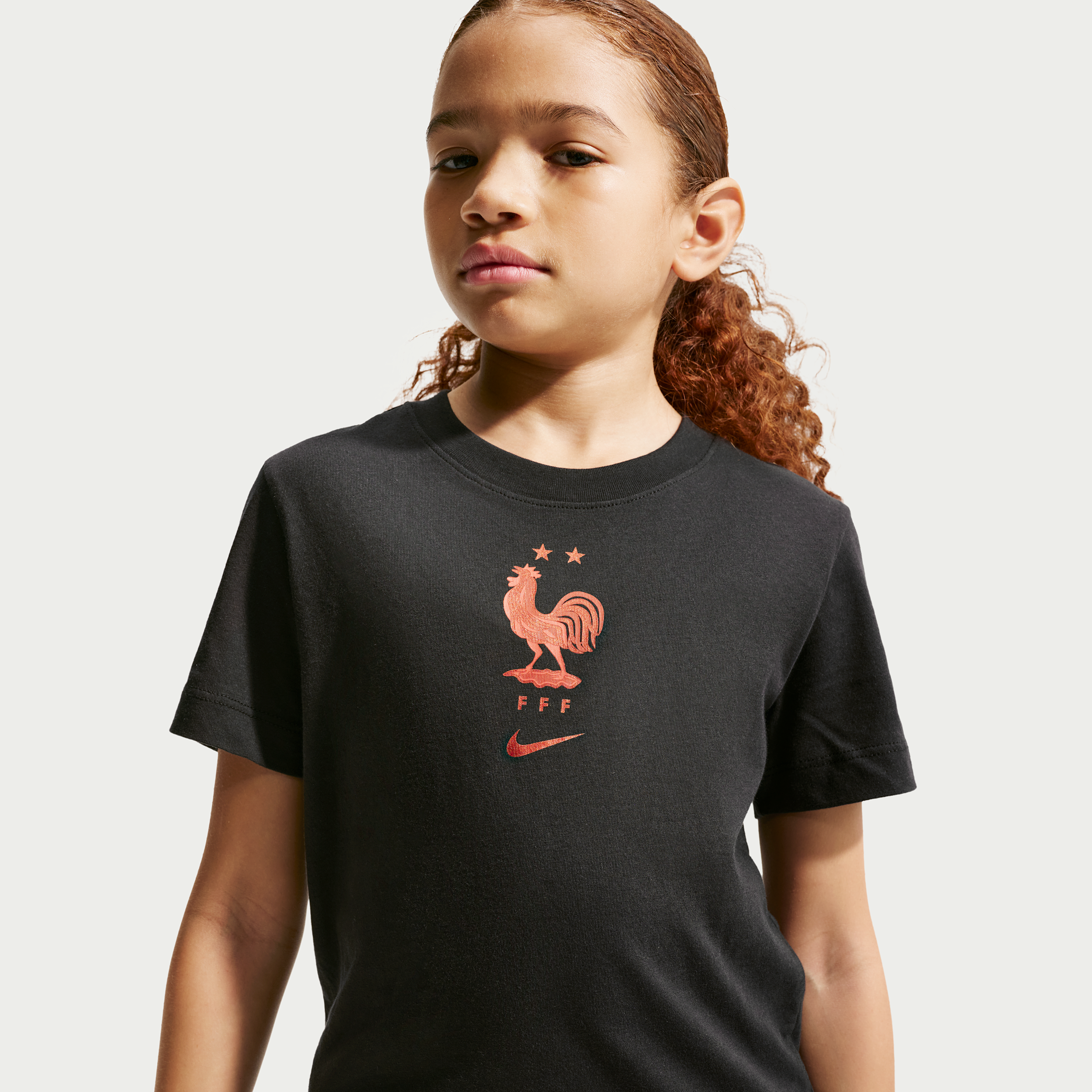 Nike Big Boys and Girls Black France National Team Crest T-Shirt - Black