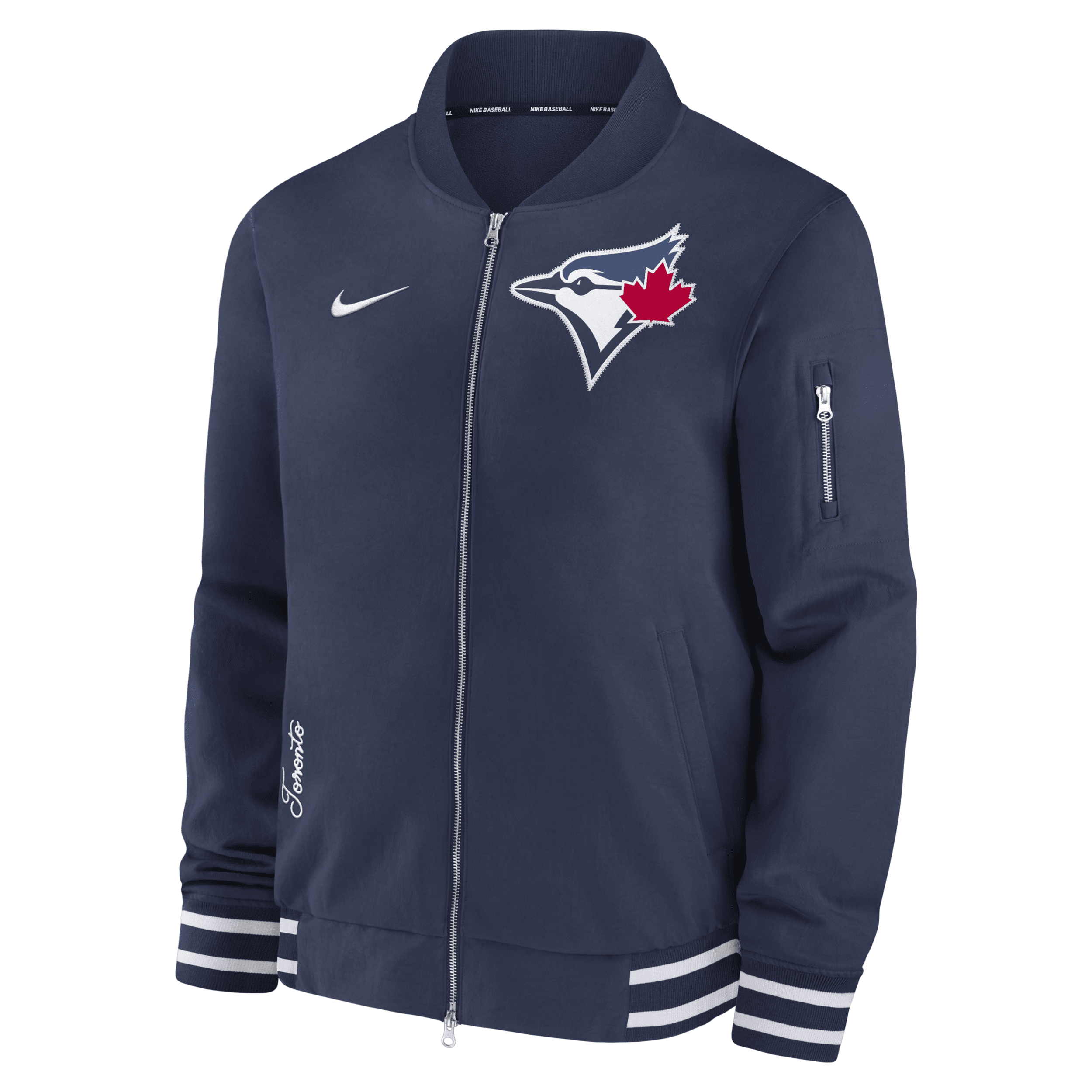 Shop Nike Toronto Blue Jays Authentic Collection  Men's Mlb Full-zip Bomber Jacket