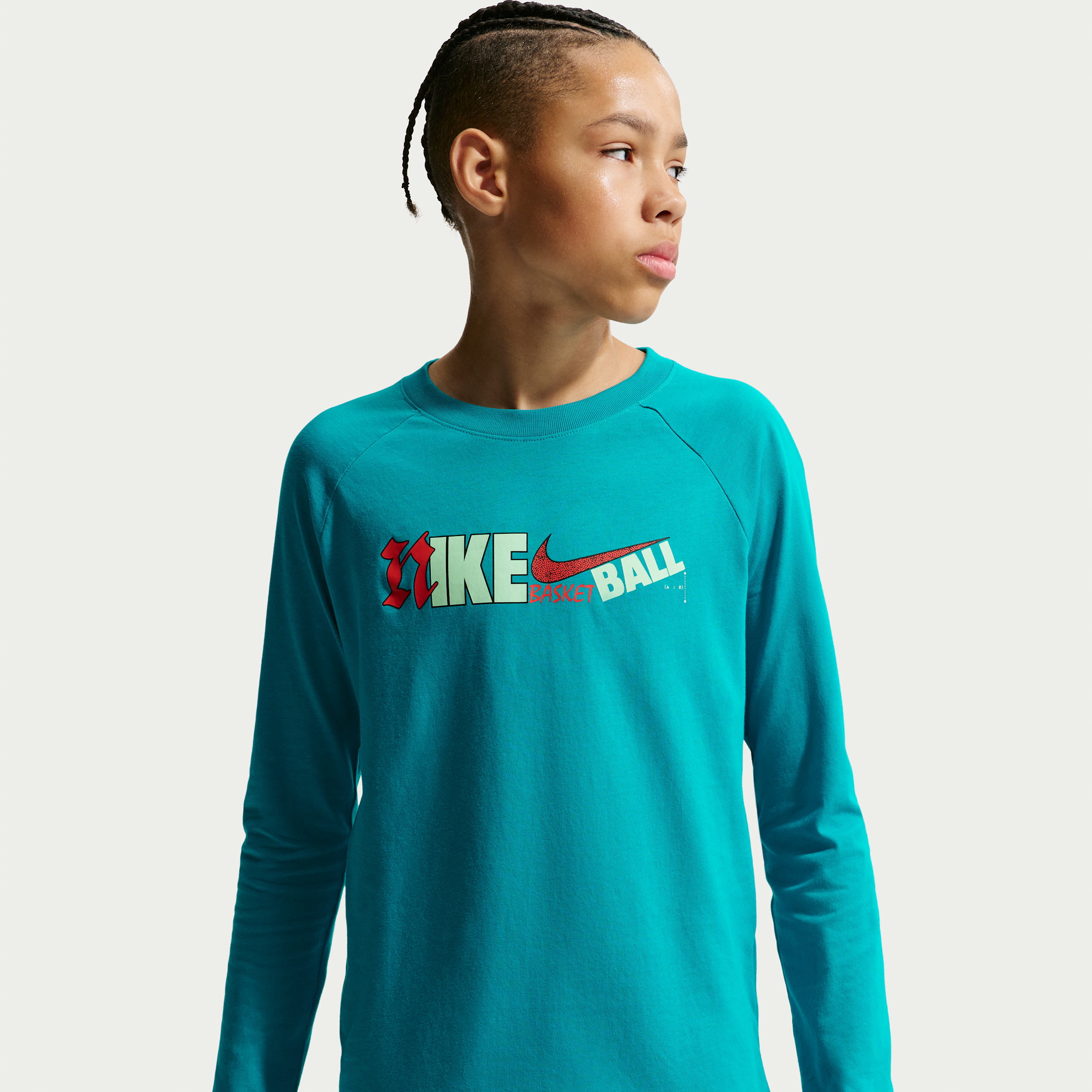 Nike Kids' Long Sleeve Tee in Green | IO1945-316