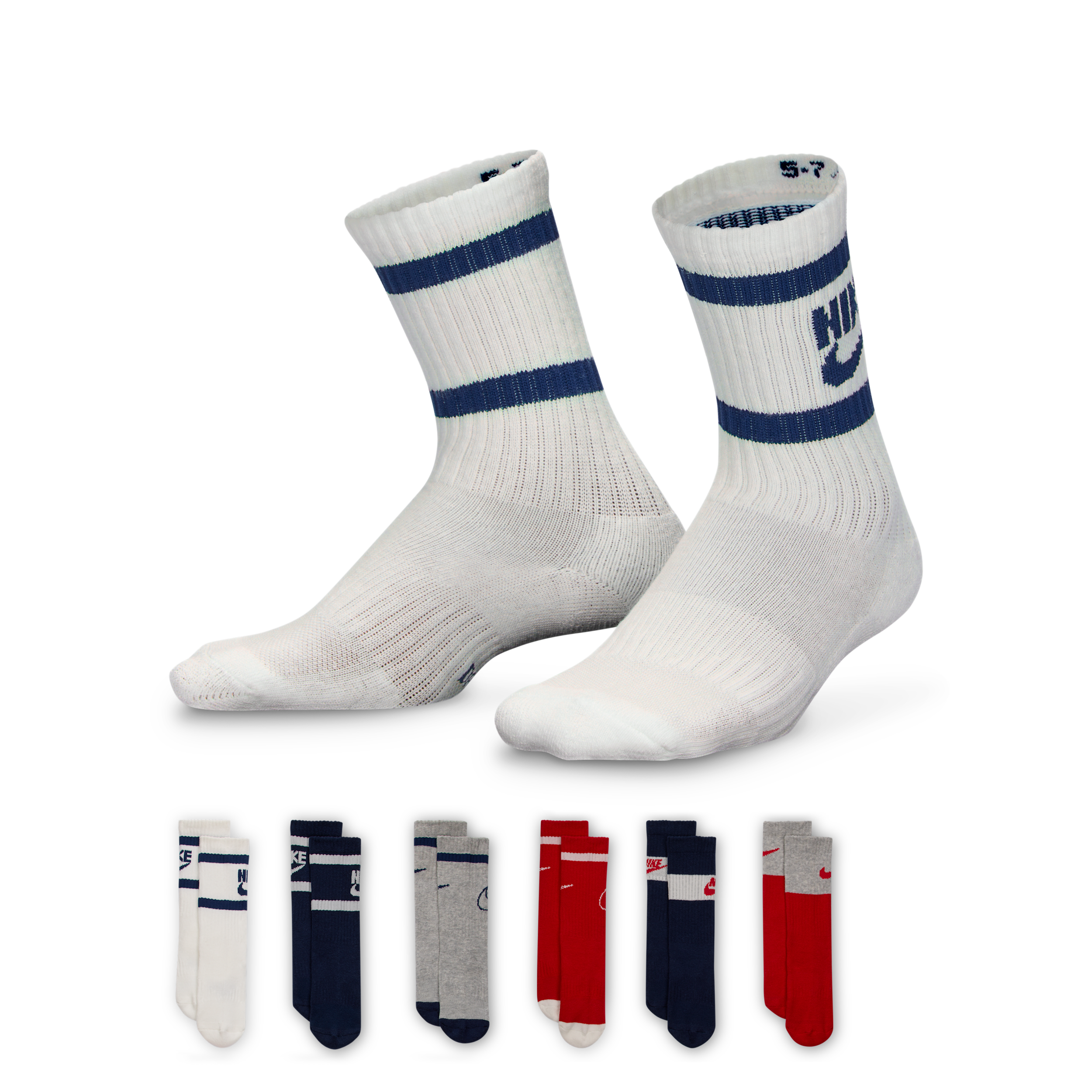 Nike Dri-fit Baby (12-24m) Retro Crew Socks (6 Pairs) In Gray