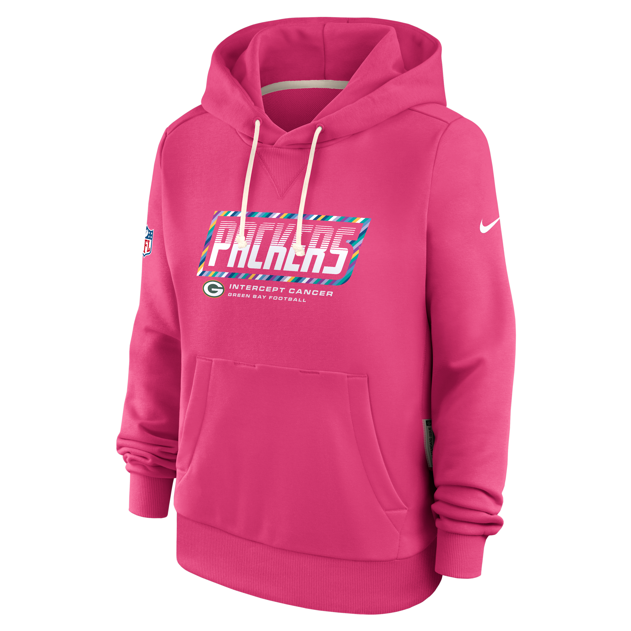 Nike Women's Pink Green Bay Packers 2026 Nfl Crucial Catch Sideline Standard Issue Dri-fit Pullover Hoodie - Pink