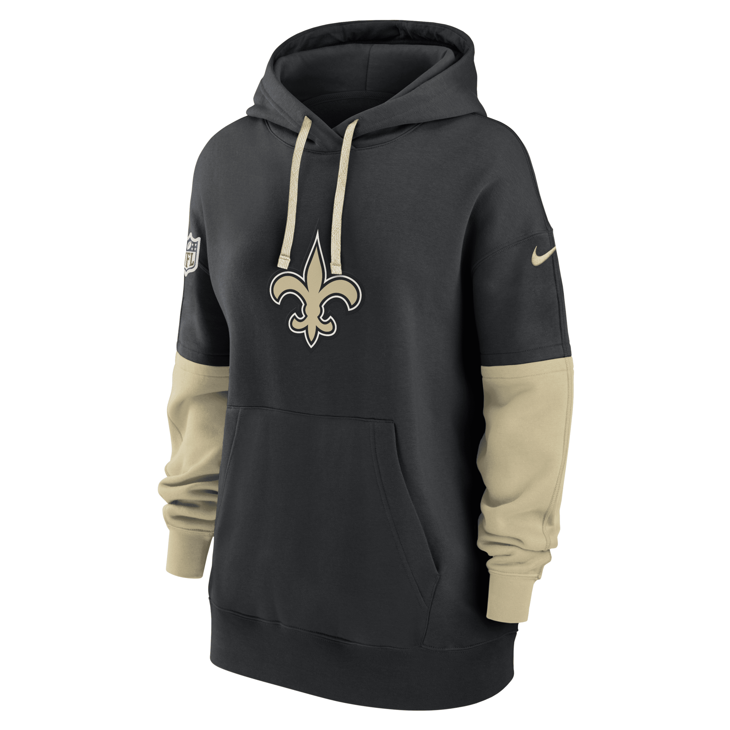 Nike Black New Orleans Saints 2024 Sideline Essential Fleece Pullover Hoodie In Black