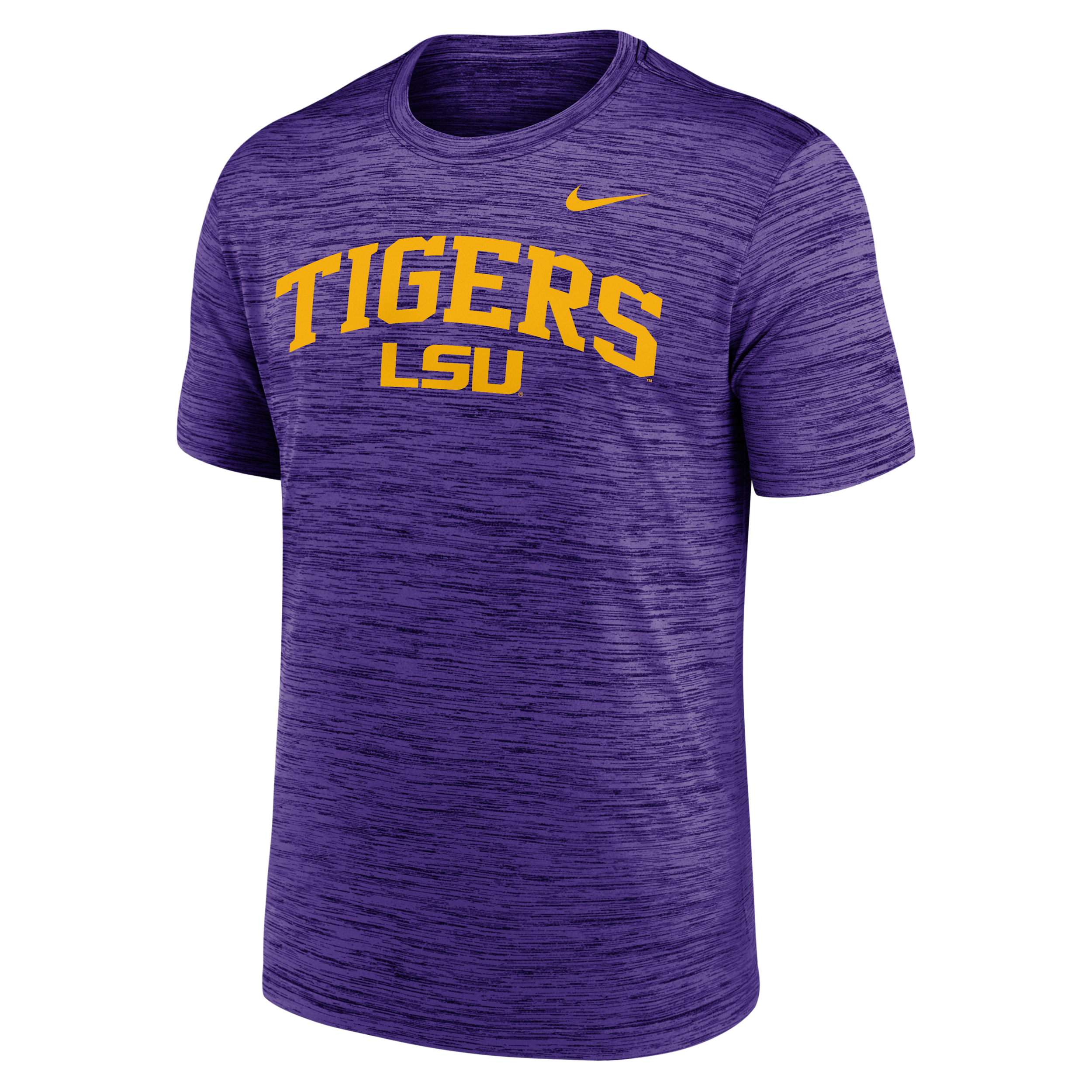 LSU Primetime Arch Logo Velocity Nike Men's Dri-FIT College T-Shirt in Purple | NKPQ51LLSN-DNF