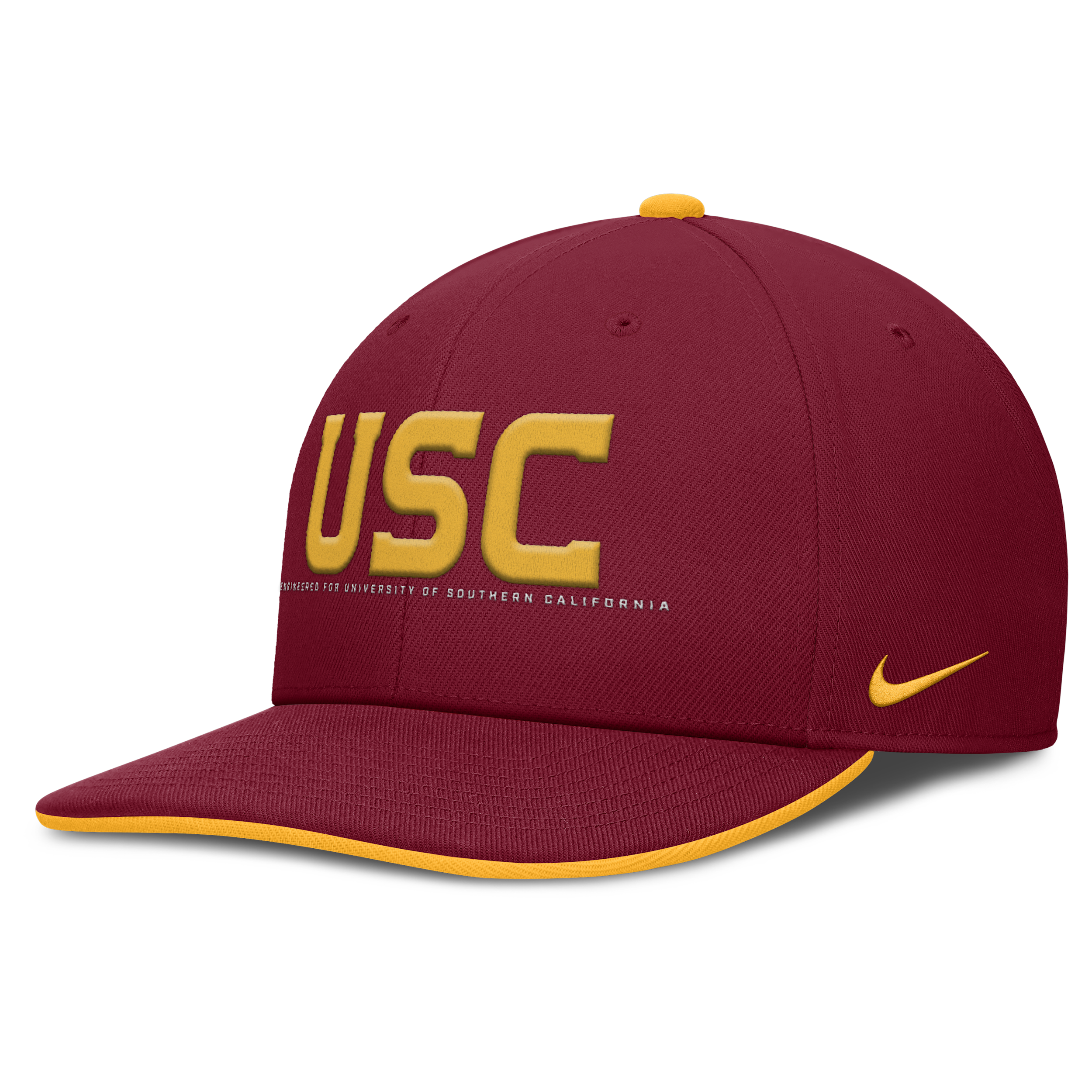Nike Cardinal Usc Trojans 2025 On-field Pro Performance Adjustable Hat In Brown