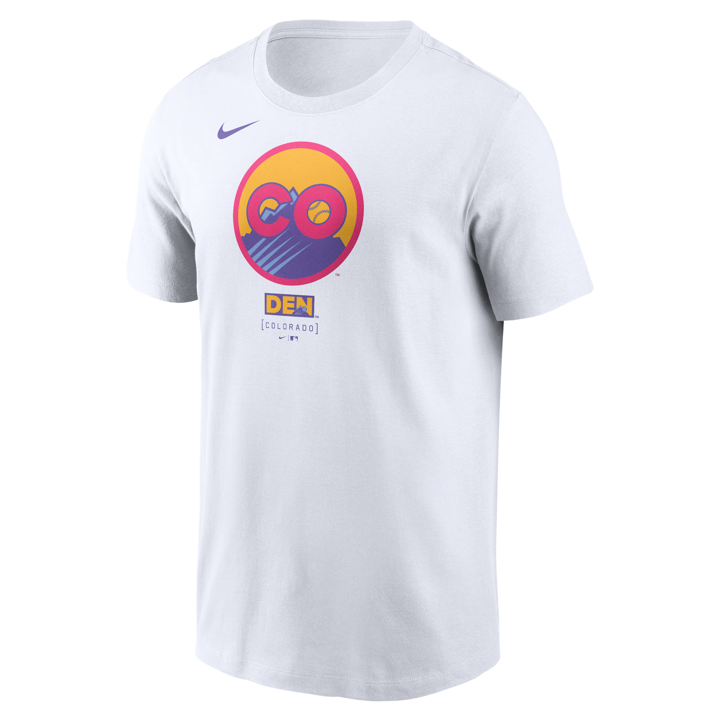 Colorado Rockies City Connect Large Logo Nike Men's MLB T-Shirt in White | N19910ADNV-SCA