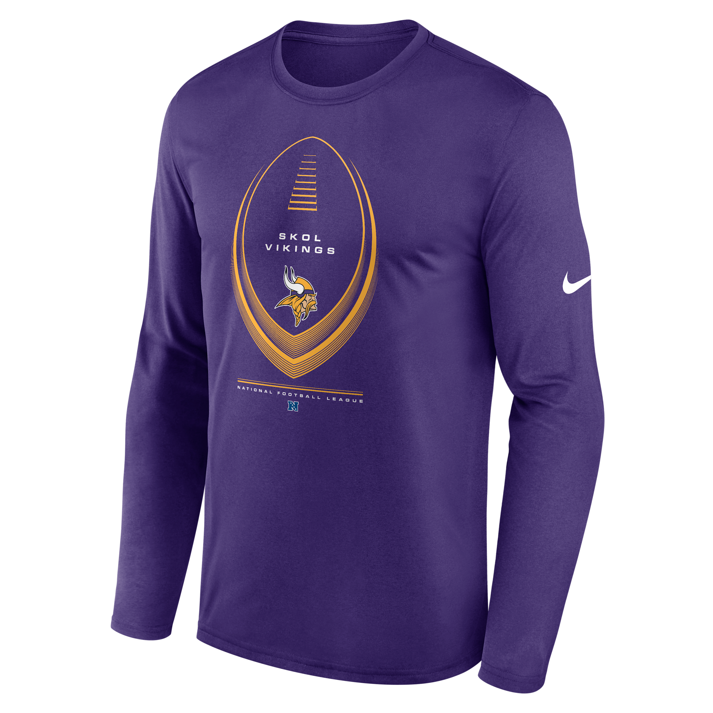 Nike Men's Minnesota Vikings Legend Icon Long-Sleeve Crewneck Screen-Print Graphics T-Shirt - Purple