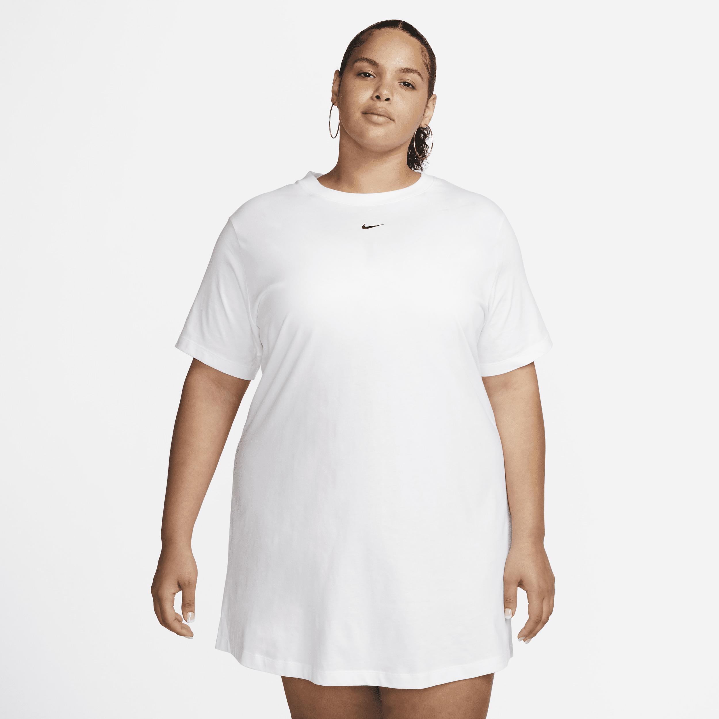 Nike Women's  Sportswear Essential Short-sleeve T-shirt Dress (plus Size) In White