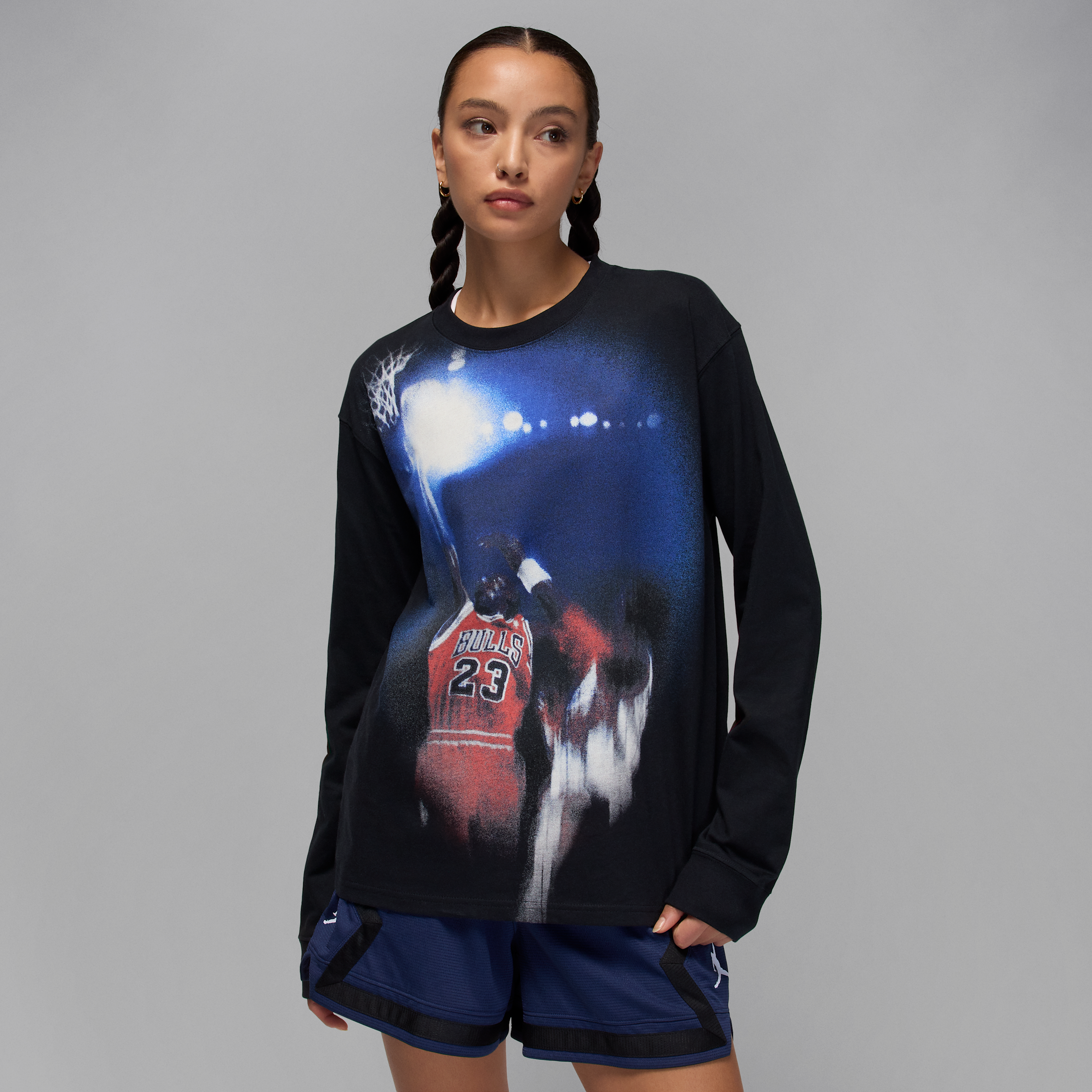 Women's Jordan Sport Long-Sleeve T-Shirt in Black | IB1976-010