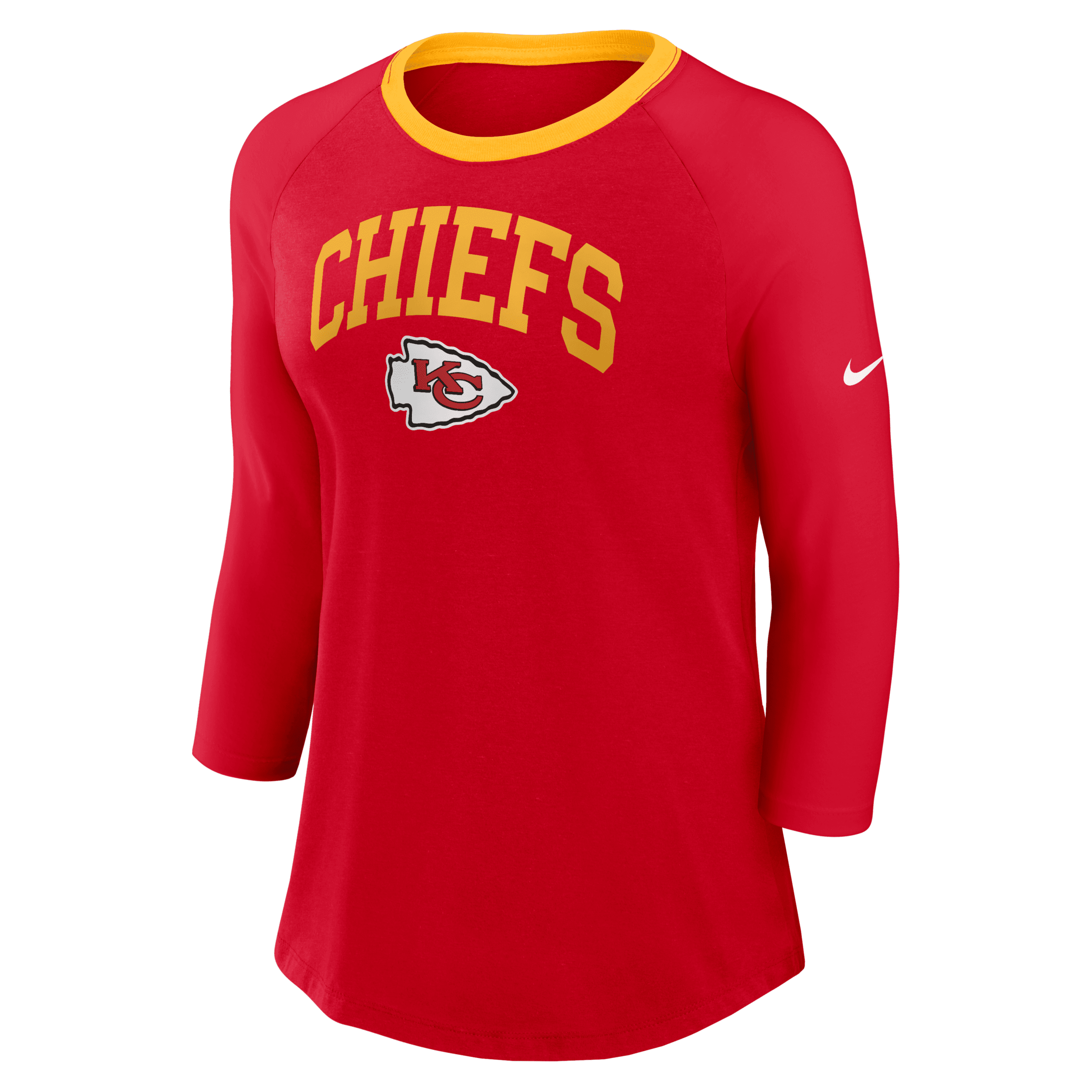 Nike Kansas City Chiefs Women's Nfl 3/4-sleeve T-shirt In Red