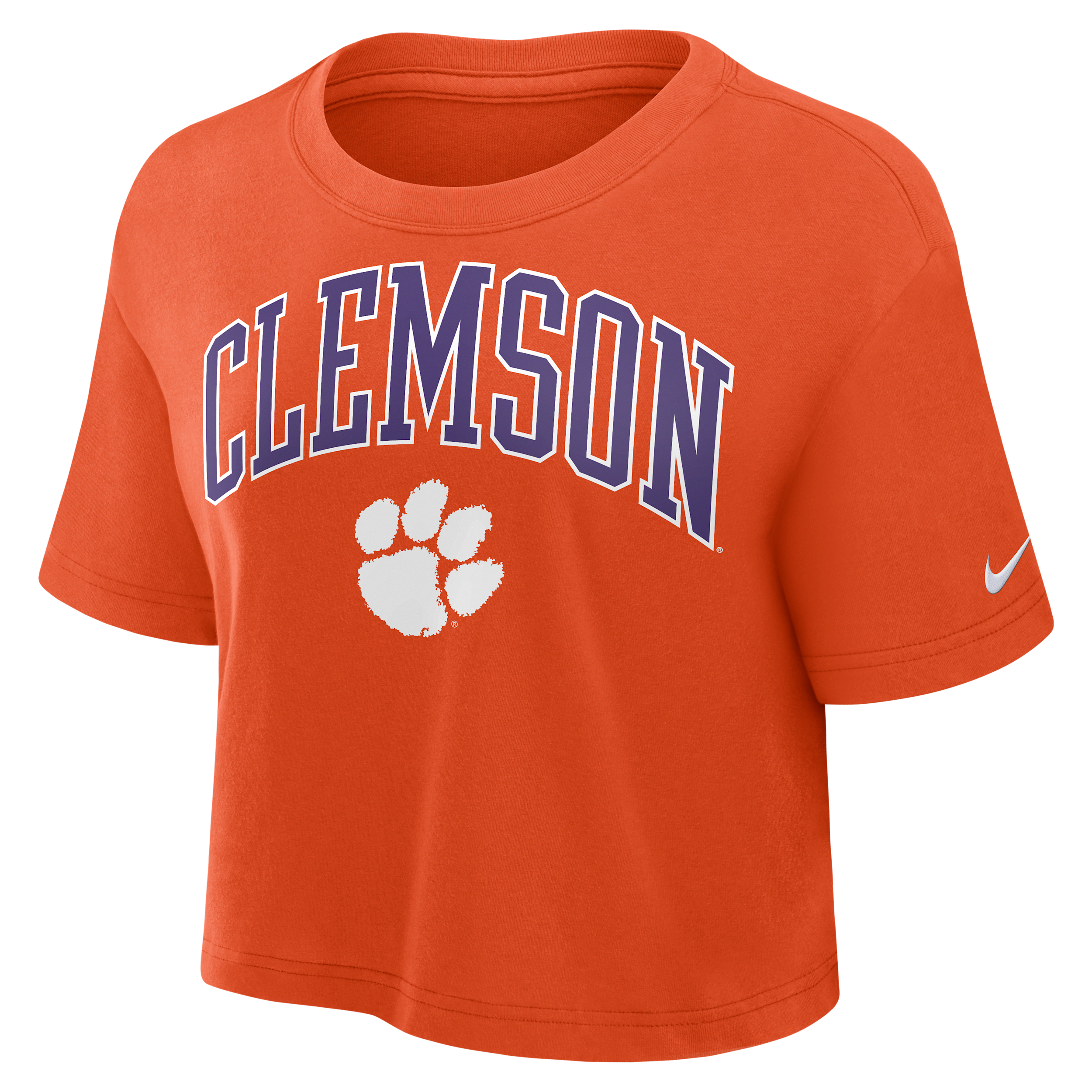 Nike Clemson Athletic Prep Arch Women's Dri-fit College Cropped T-shirt