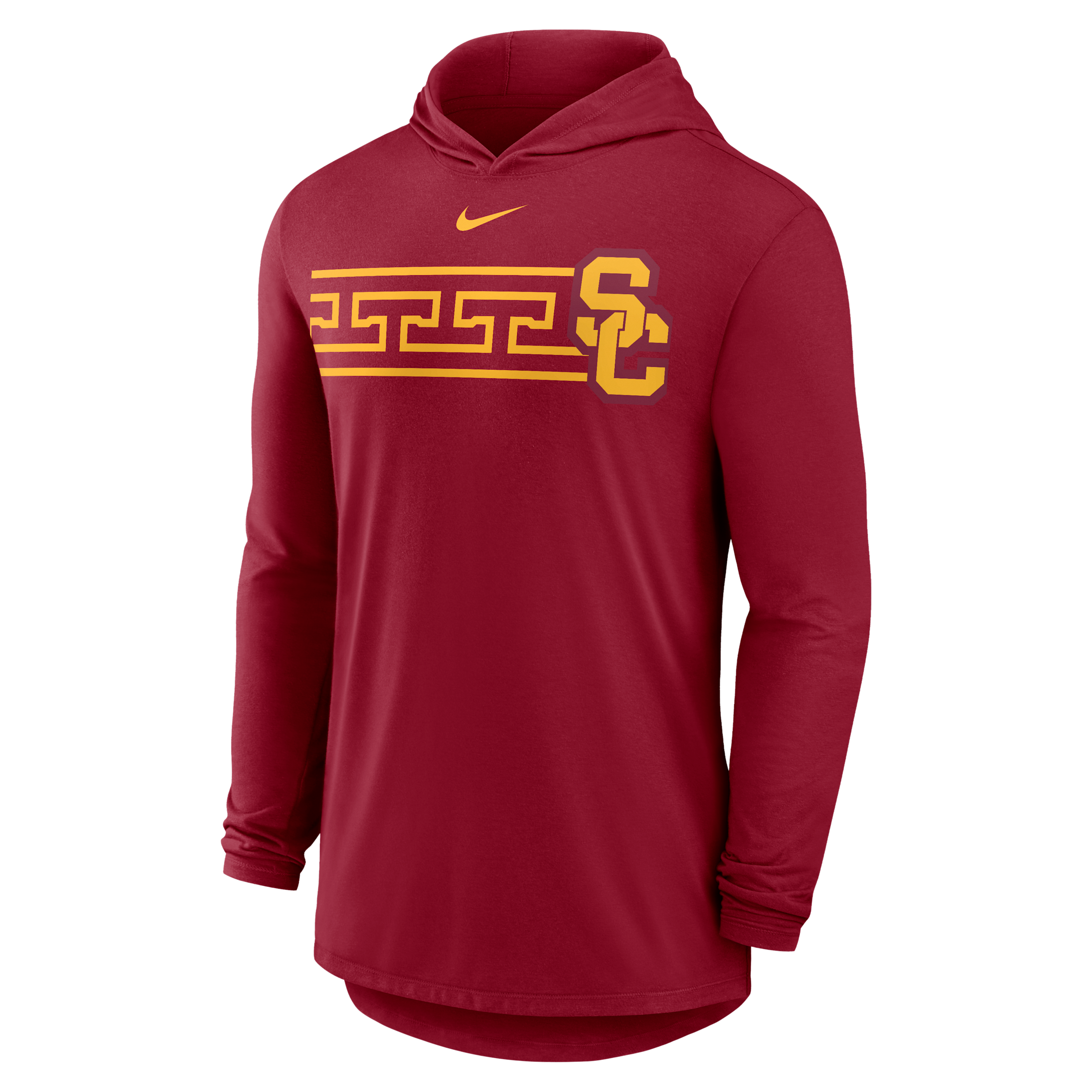 Nike Men's Cardinal Usc Trojans Primetime Pattern Tri-Blend Dri-fit Long Sleeve Hooded T-Shirt - Cardinal