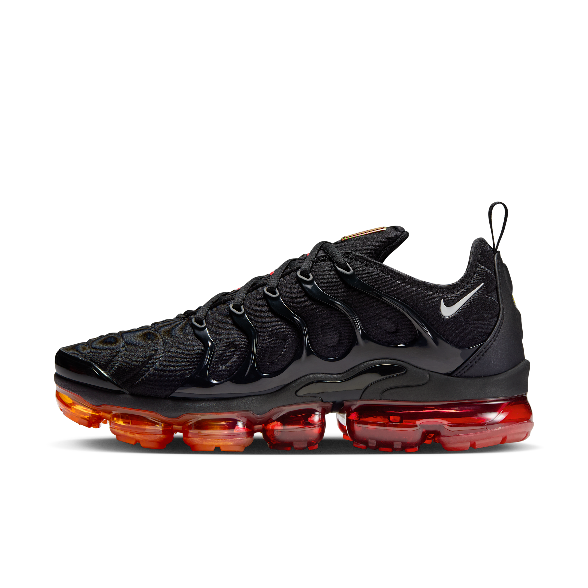 Nike Mens Air Vapormax Plus - Running Shoes - Black / Light Smoke Grey / Magma Orange Size 8.5