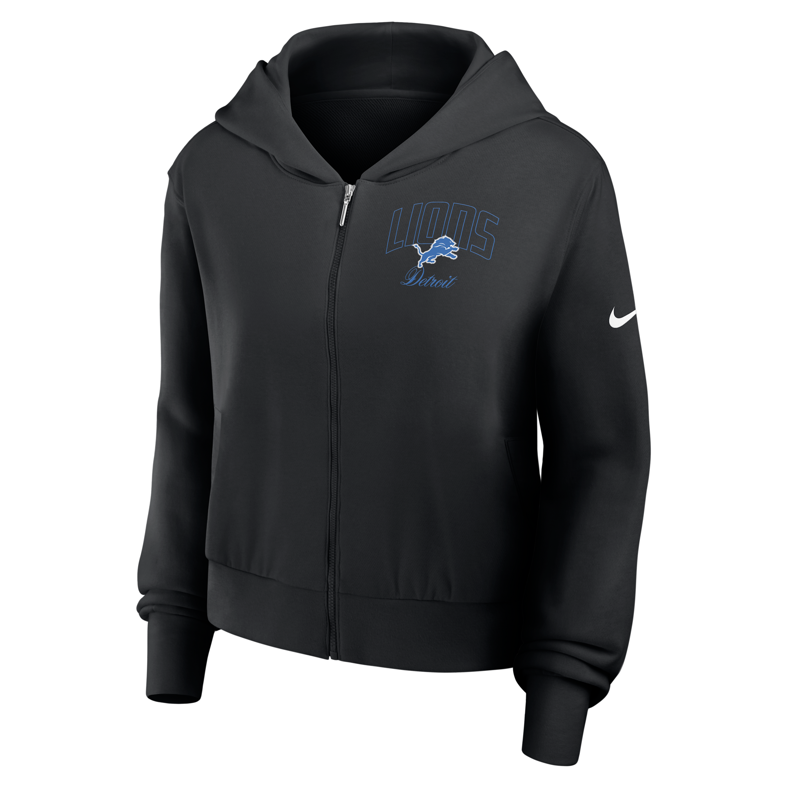 Detroit Lions Primetime Nike Women's NFL Full-Zip Hoodie in Black | 035D00A9J-VM3