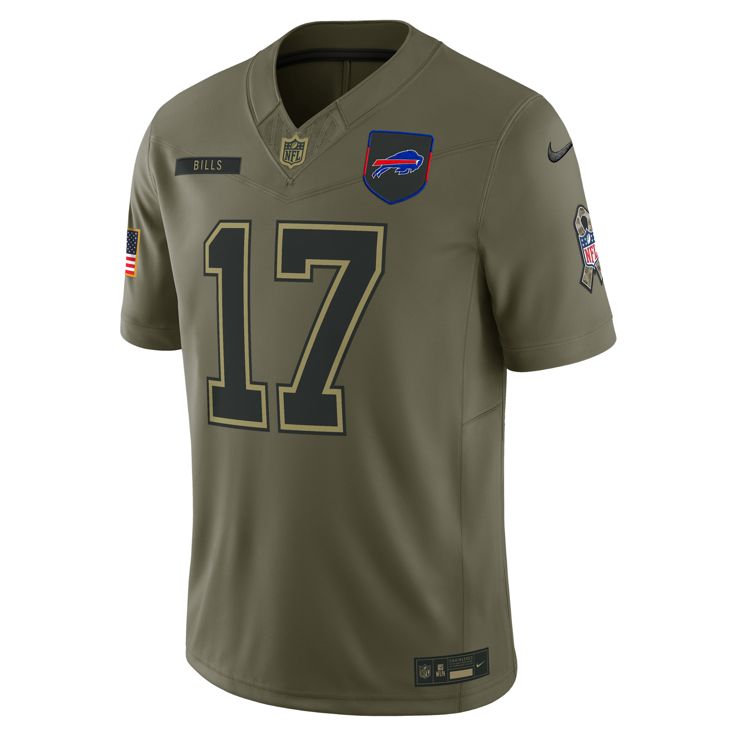 Nike Josh Allen Buffalo Bills Salute To Service  Men's Dri-fit Nfl Limited Jersey In Brown