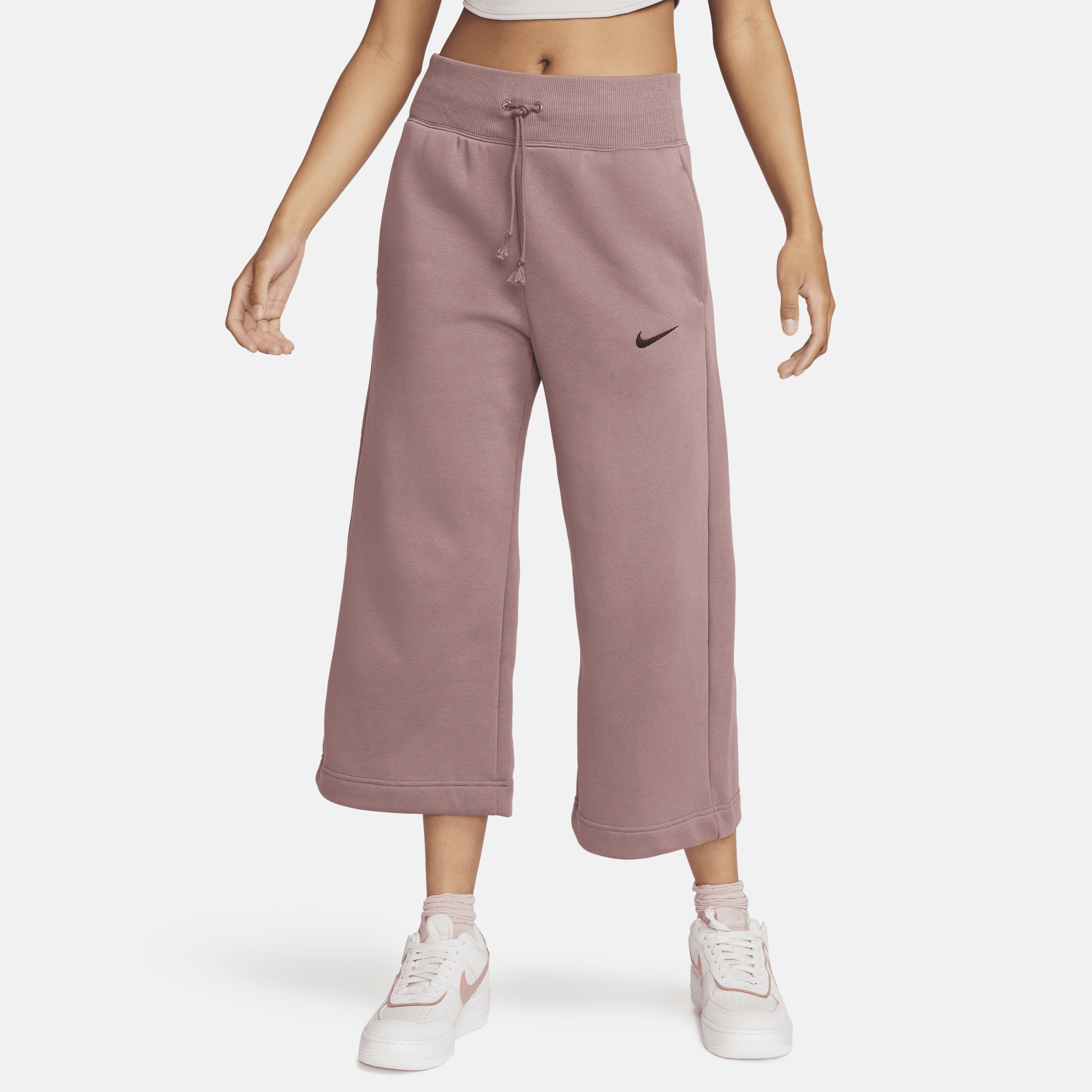 Shop Nike Women's  Sportswear Phoenix Fleece High-waisted Cropped Sweatpants In Purple