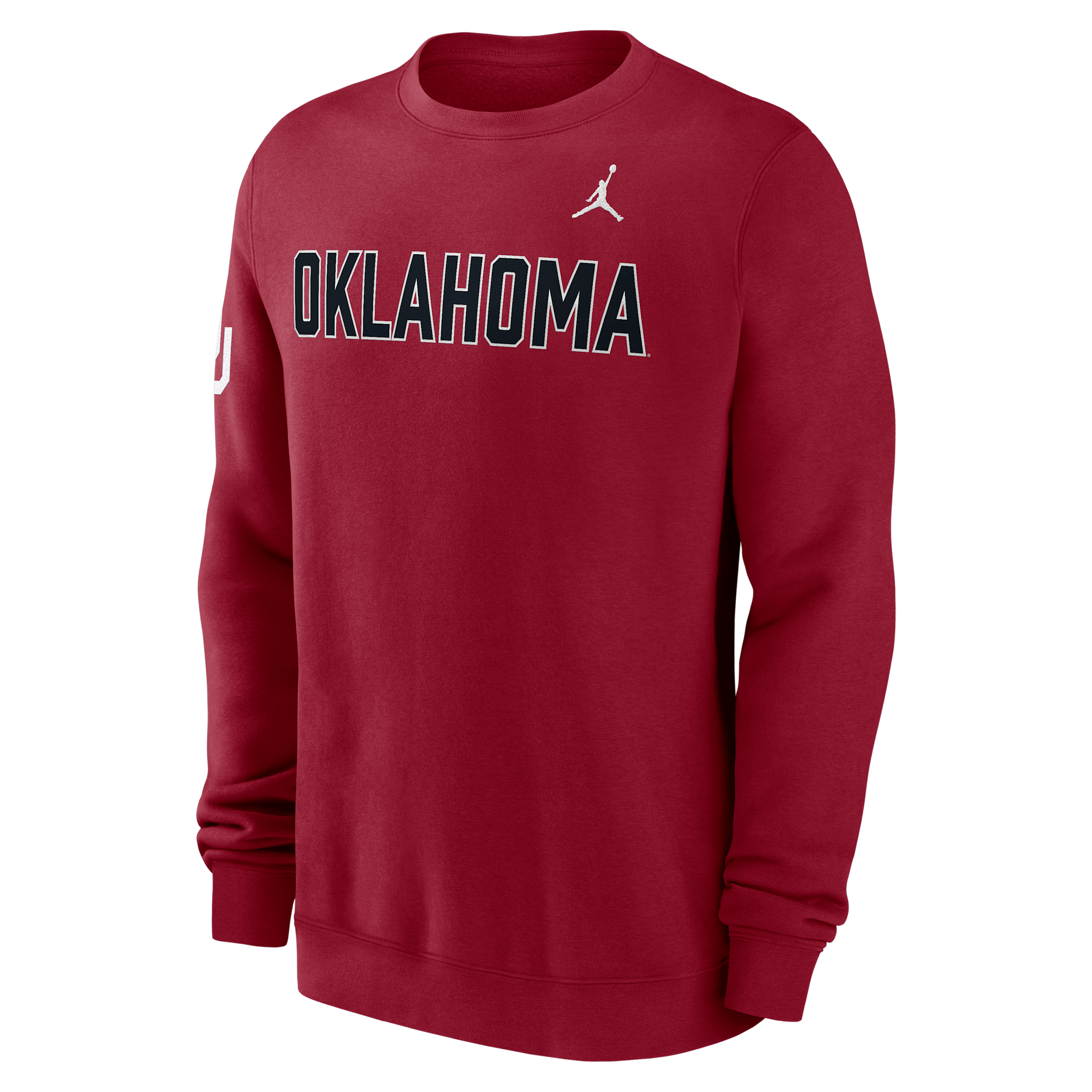 Men's Oklahoma Sideline Club Jordan Brand College Pullover Crew in Red | 0JTT69WOKN-R0M