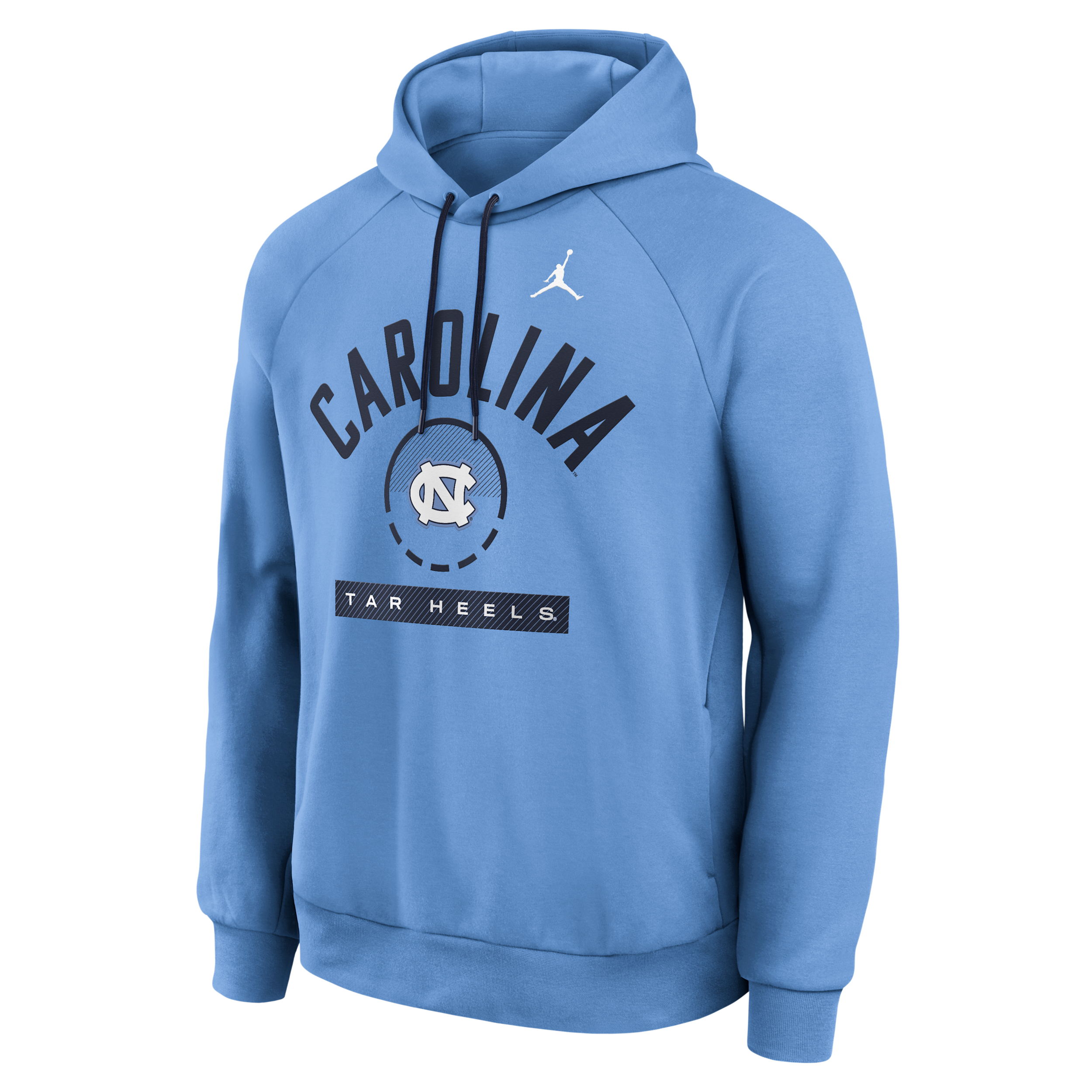 Jordan Men's Carolina Blue North Carolina Tar Heels Courtside Practice Dri-fit Raglan Fleece Hoodie - Carolina Blue