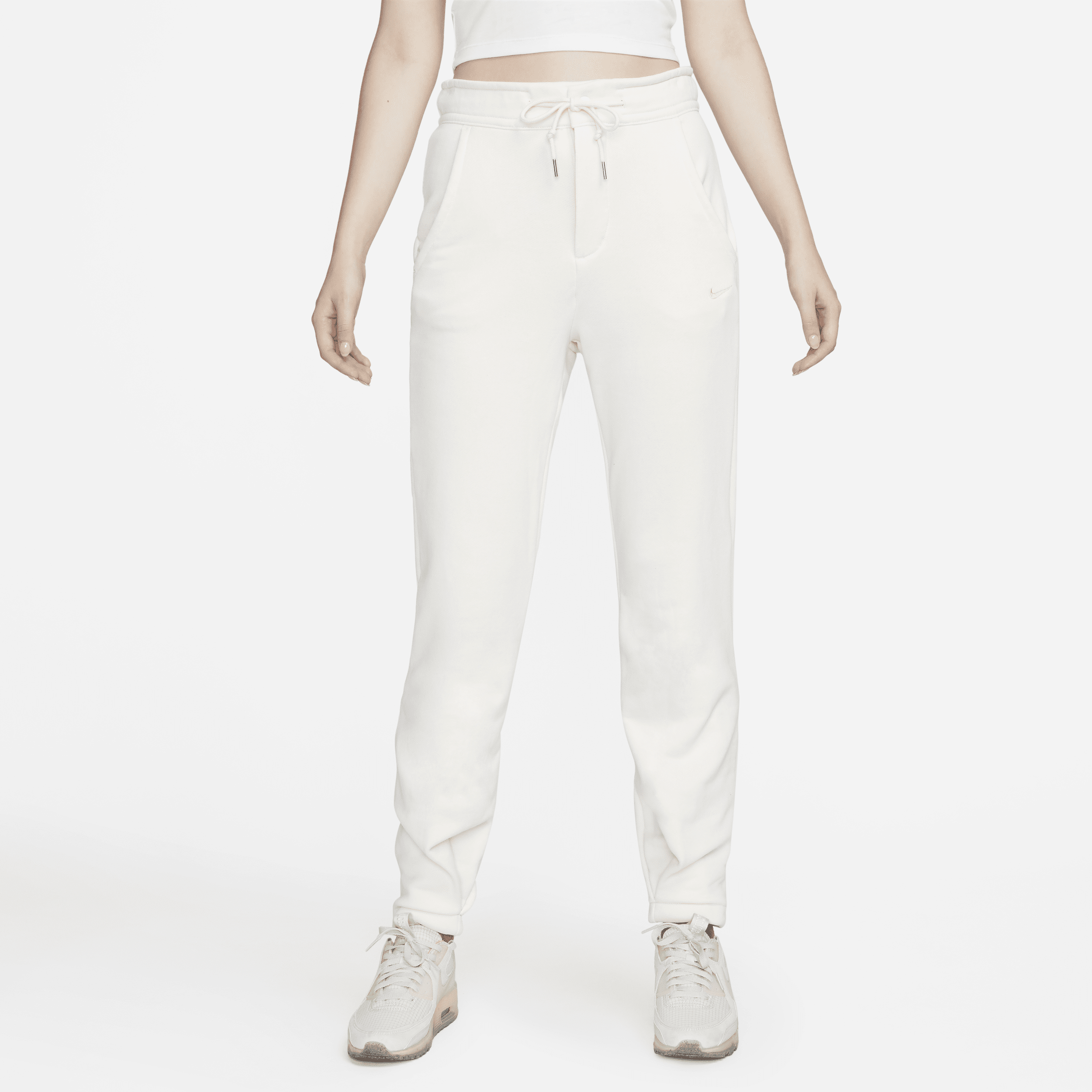 Nike Women's  Sportswear Modern Fleece High-waisted French Terry Pants In White