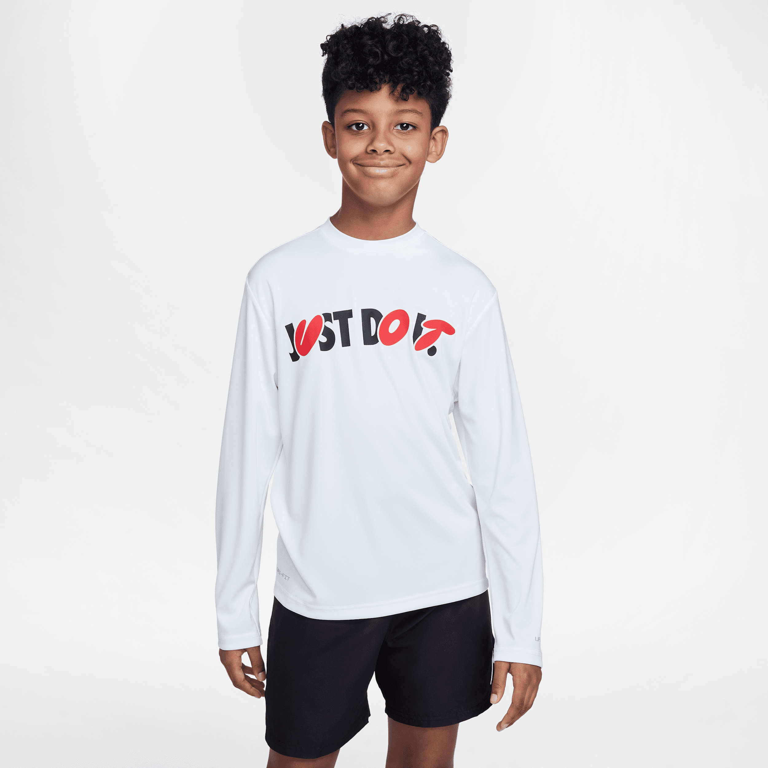Nike Swim Hydroguard Big Kids' (boys') Dri-fit Long-sleeve Top In White