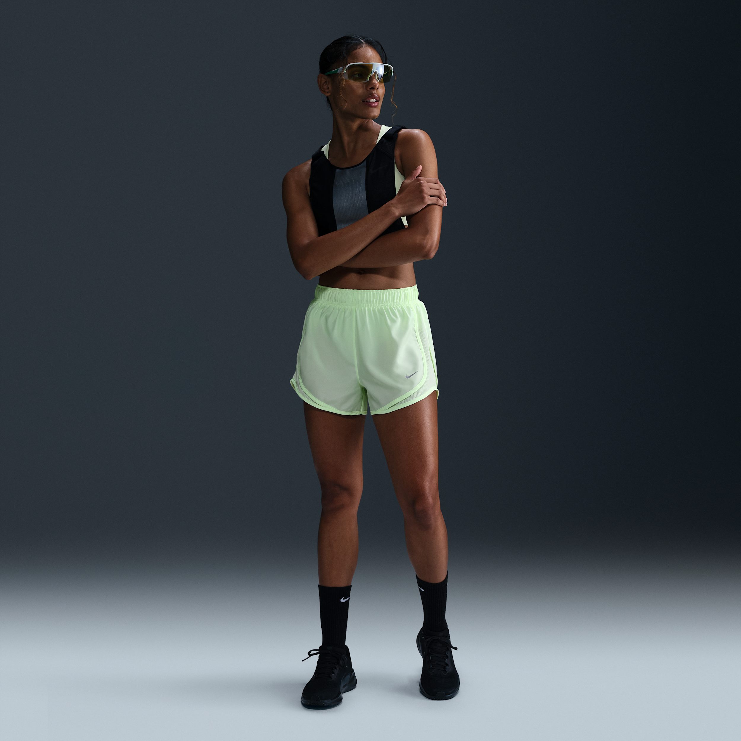 Shop Nike Women's Tempo Dri-fit Mid-rise Brief-lined Running Shorts