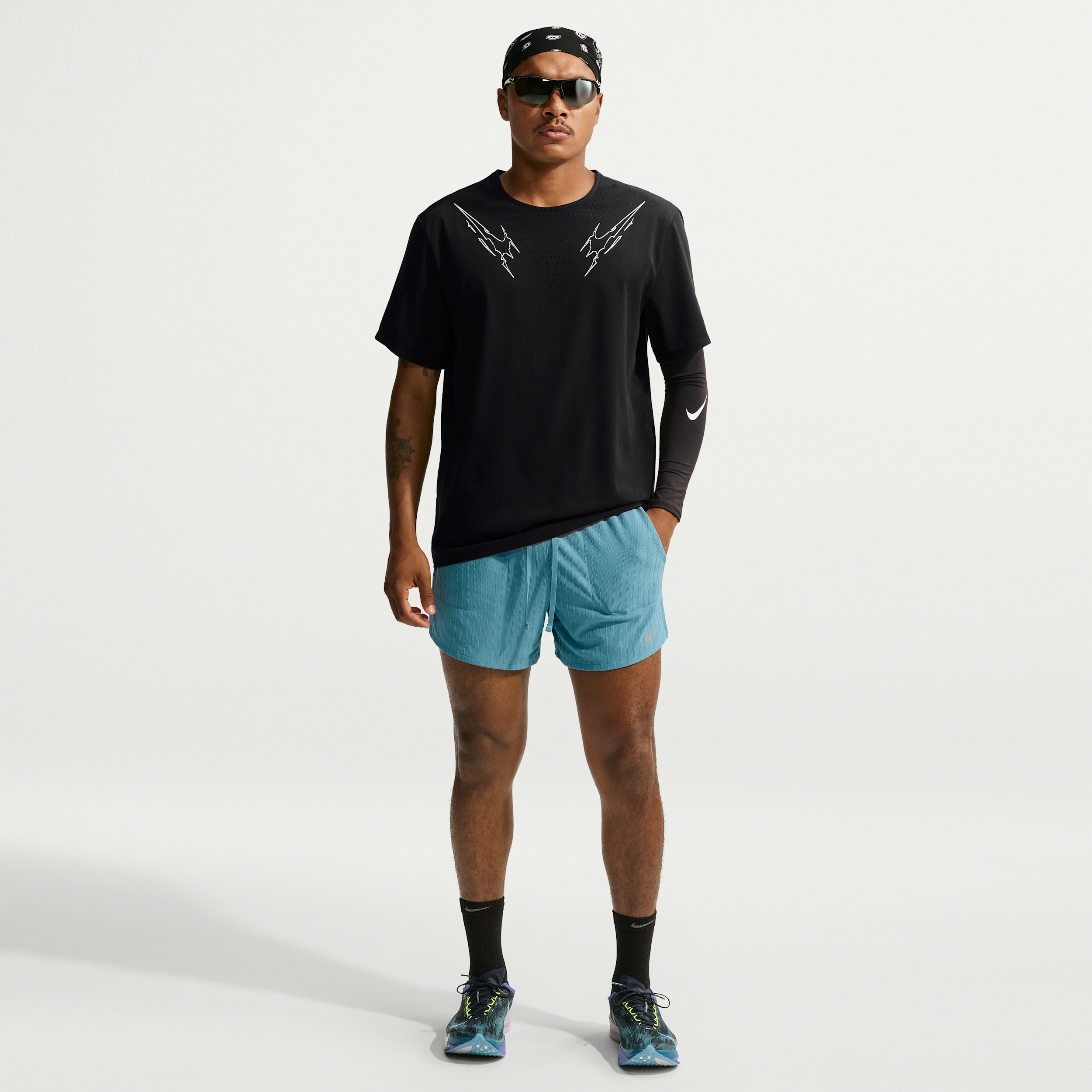 Nike Men's Stride Aero-FIT 5'' Brief-Lined Running Shorts, Medium, Smokey Blue