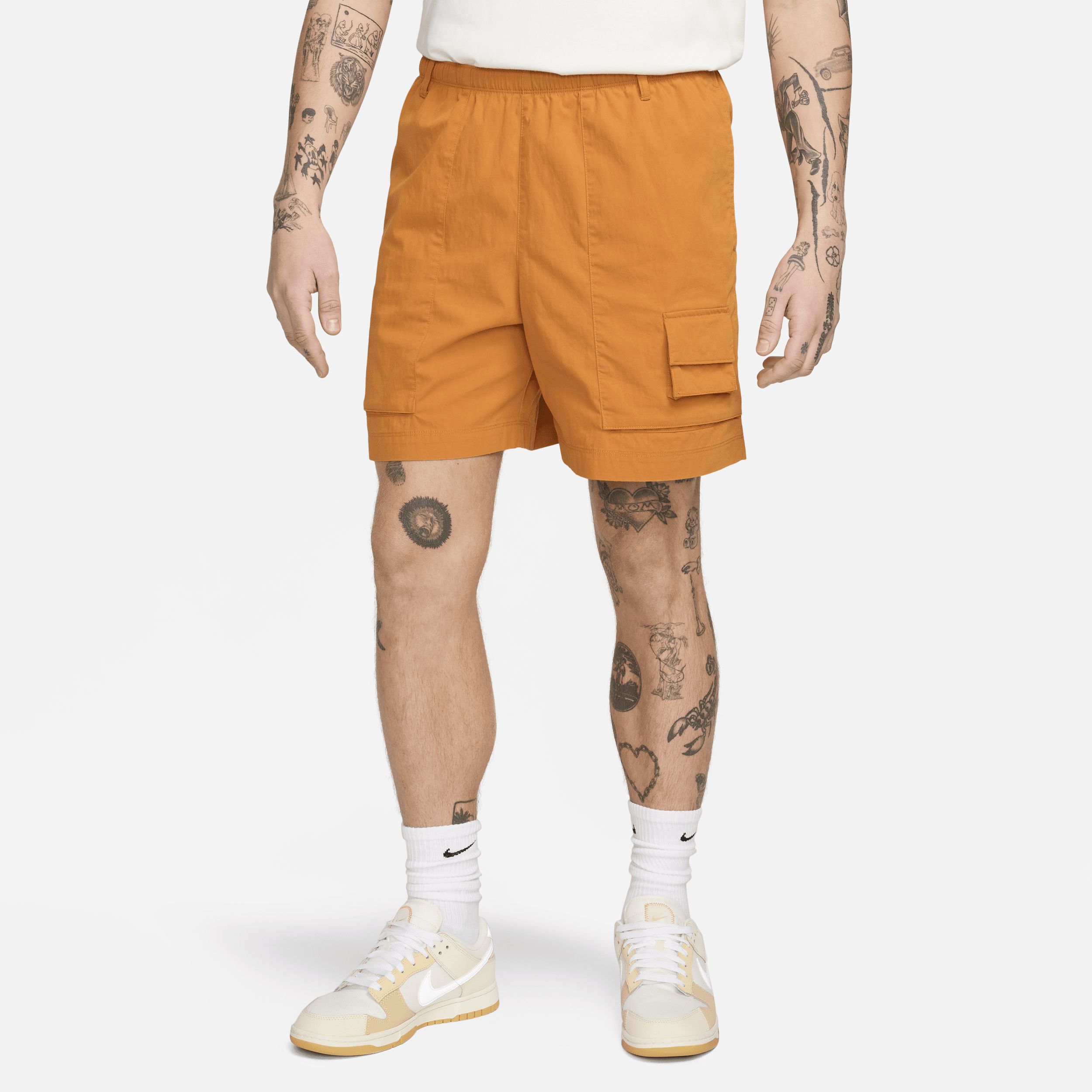 Shop Nike Men's Life Camp Shorts In Orange