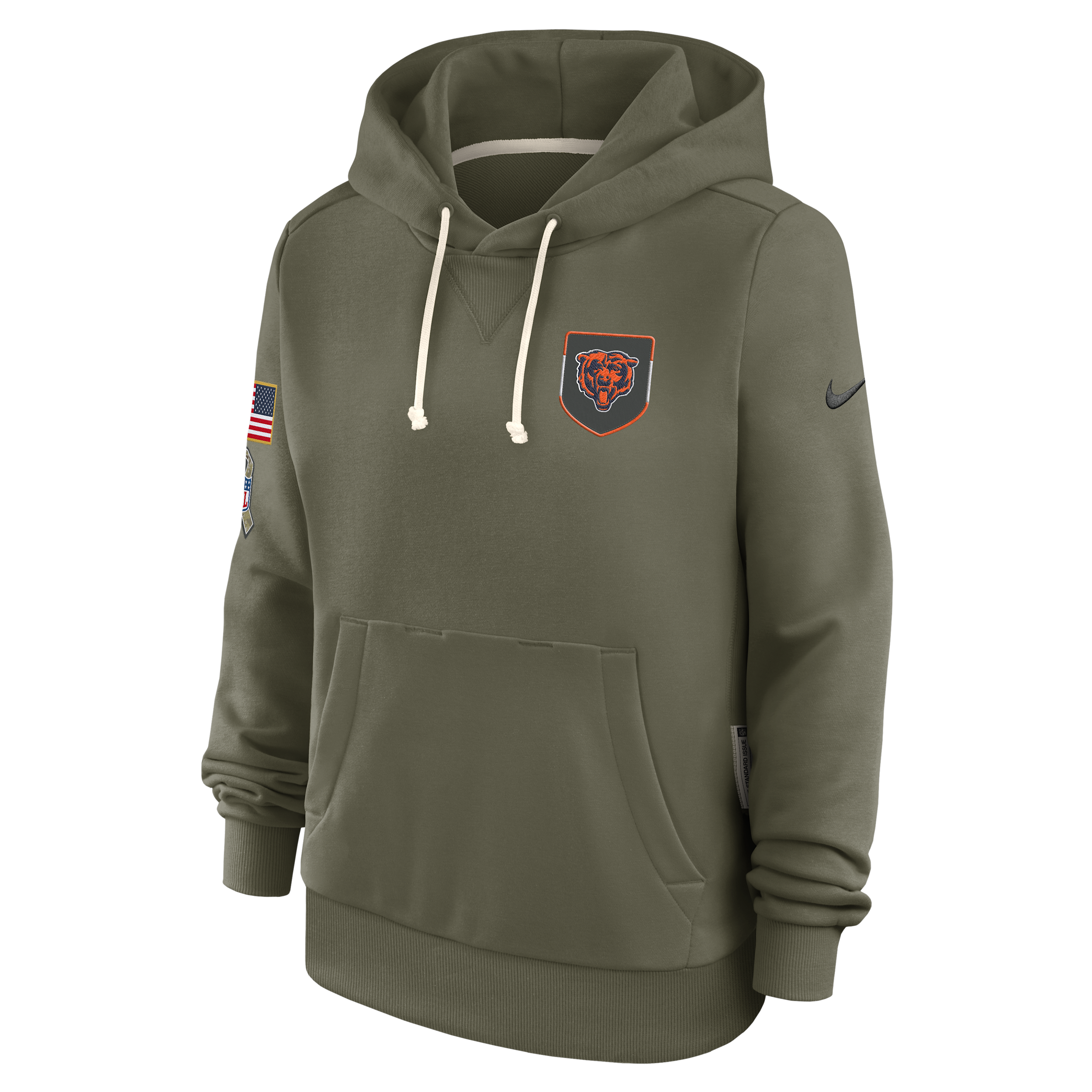 Nike Chicago Bears Salute To Service Sideline Women's Dri-fit Nfl Pullover Hoodie In Brown