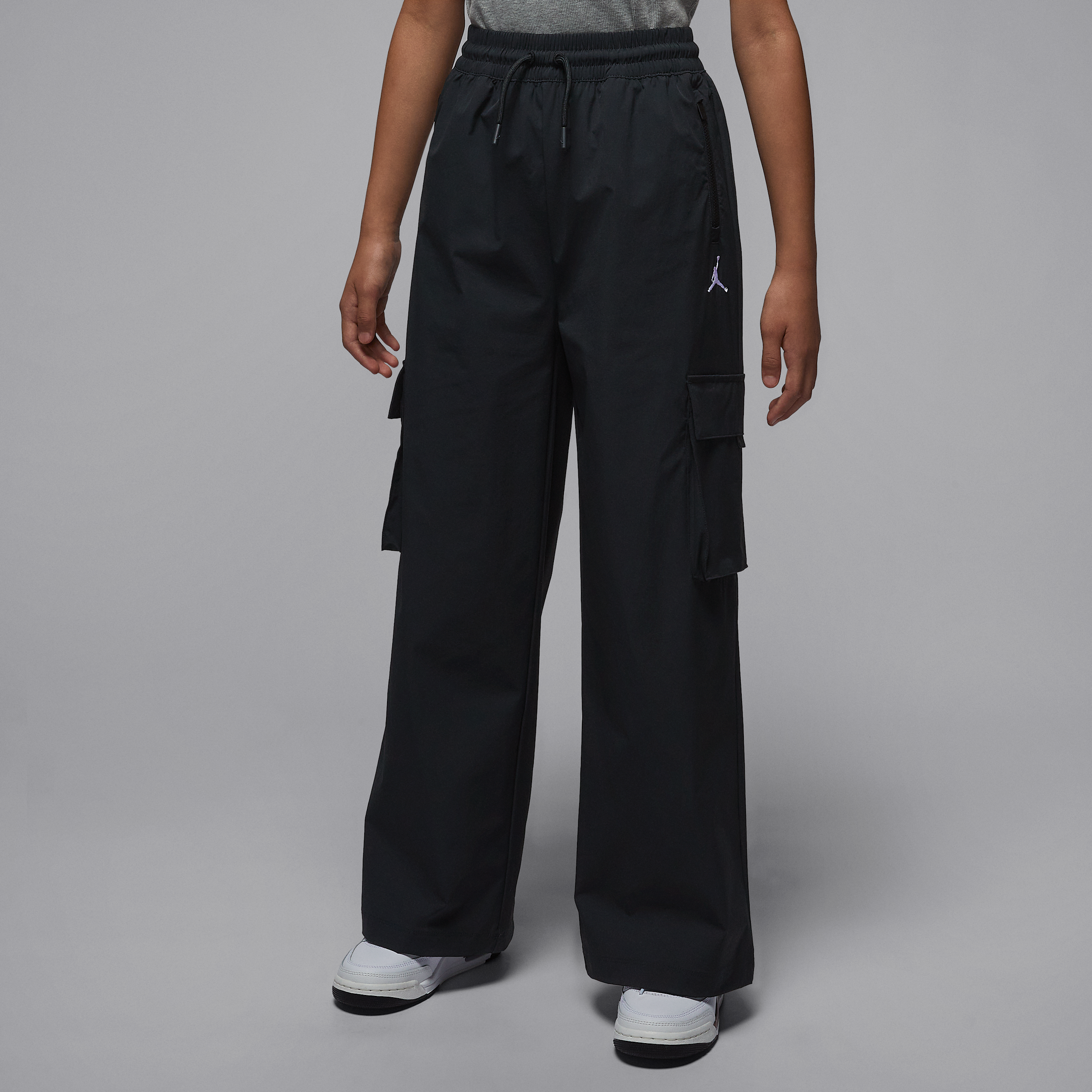 Jordan Big Kids' Post Up Open Cargo Pants In Black